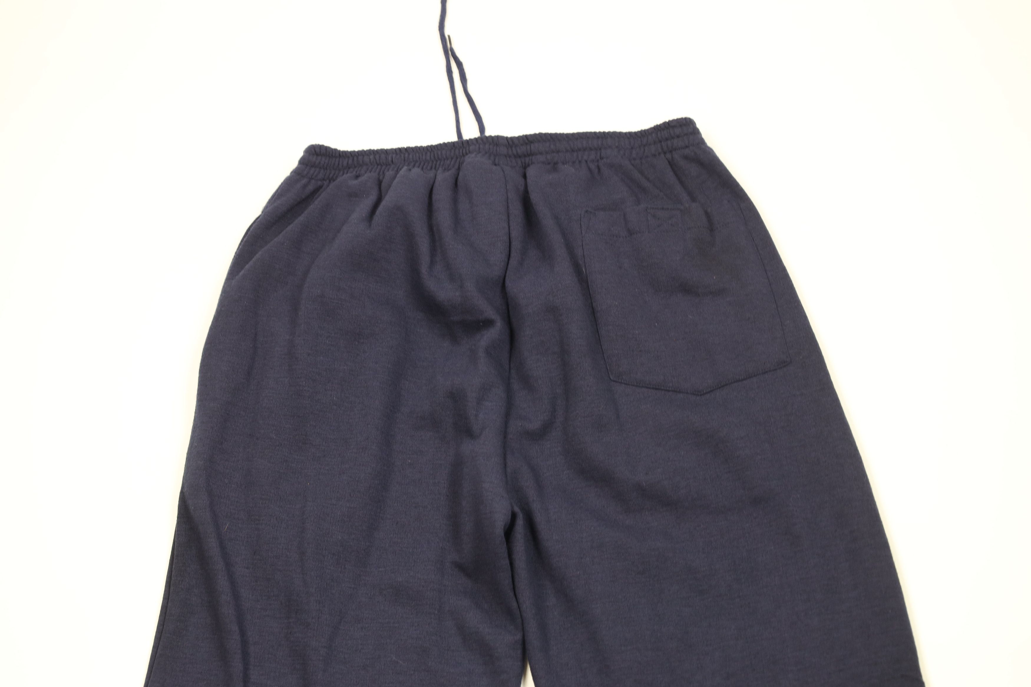 Vintage Vintage 90s Streetwear Blank Cuffed Sweatpants Joggers Blue Size US 34 / EU 50 - 9 Thumbnail