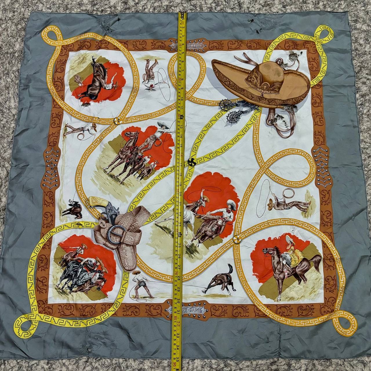 Hermes Hermes Charreada Silk Scarf 90cm Jean de Fougerolle Vintage Size ONE SIZE - 8 Thumbnail