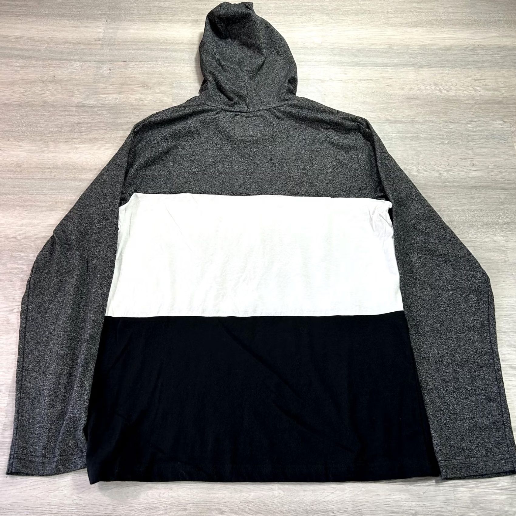 Hudson HUDSON & BARROW Hoodie Shirt Mens Large Gray White Lightweight Pullover Crew Neck Long Sleeve Jersey Knit Casual Multicolor Block Pattern NFT Size US L / EU 52-54 / 3 - 2 Thumbnail