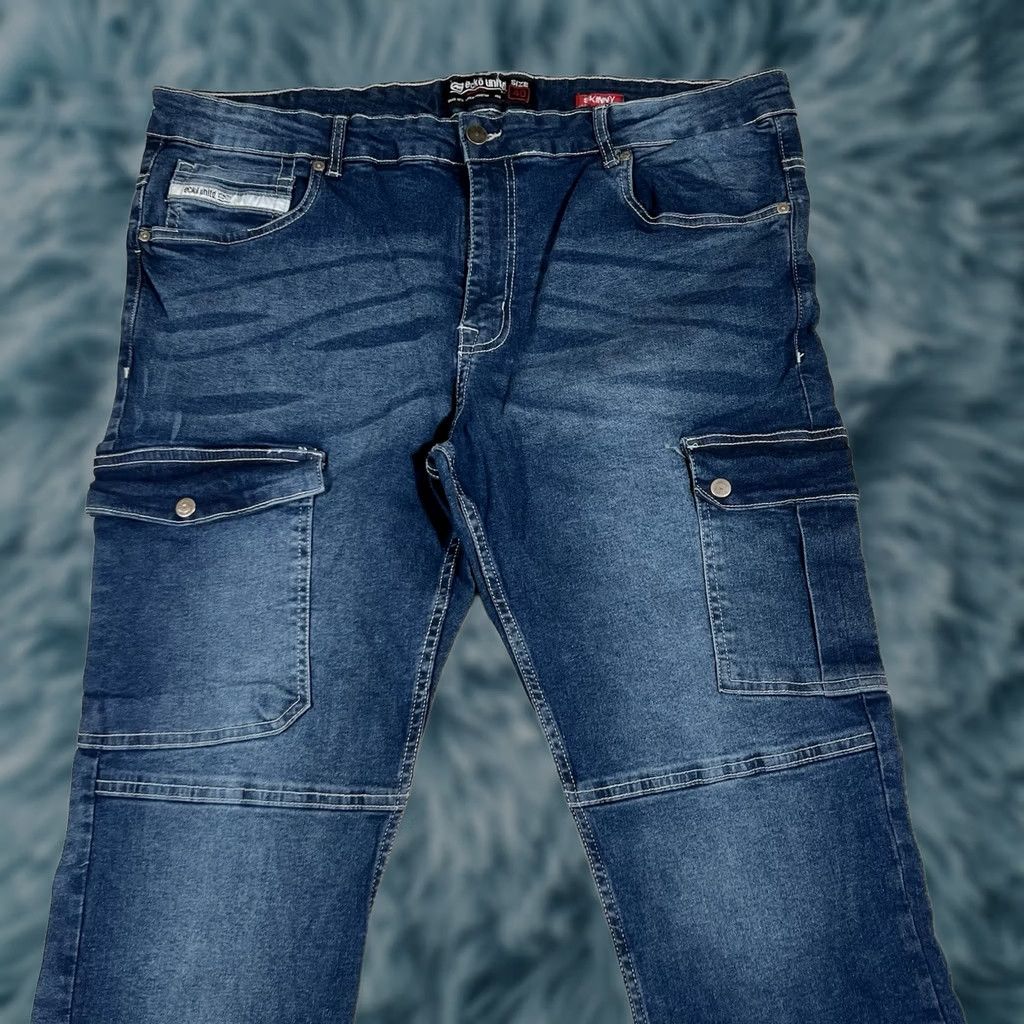 Ecko Unltd. VINTAGE Ecko Unltd Jeans Cargo Men 40x32 Gray Hip Hop Skater Utility Pant Size US 40 / EU 56 - 1 Thumbnail