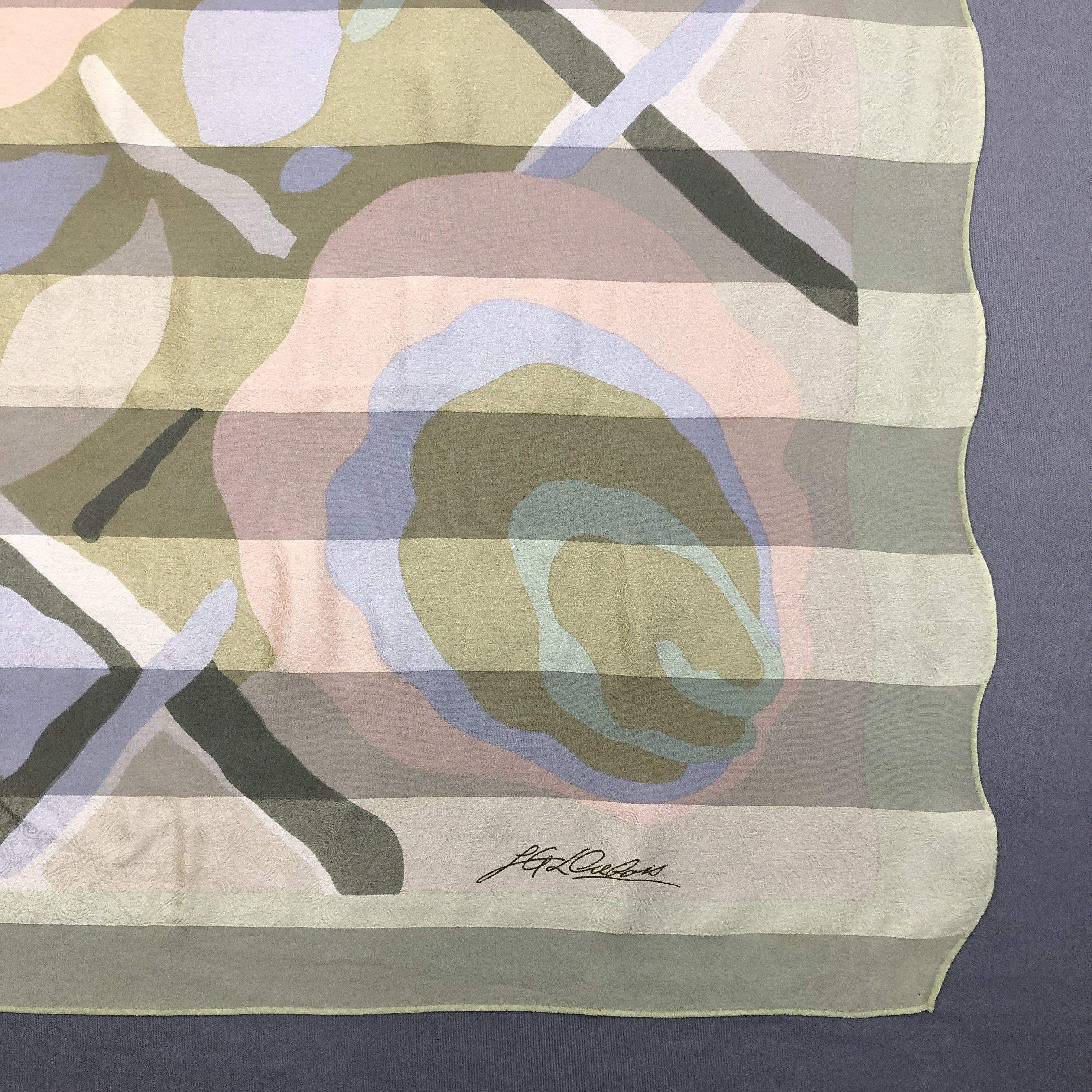 Japanese Brand Vintage J.G. Dubois SILK Scarf Twill Stole Wraps Scarves Size ONE SIZE - 3 Thumbnail