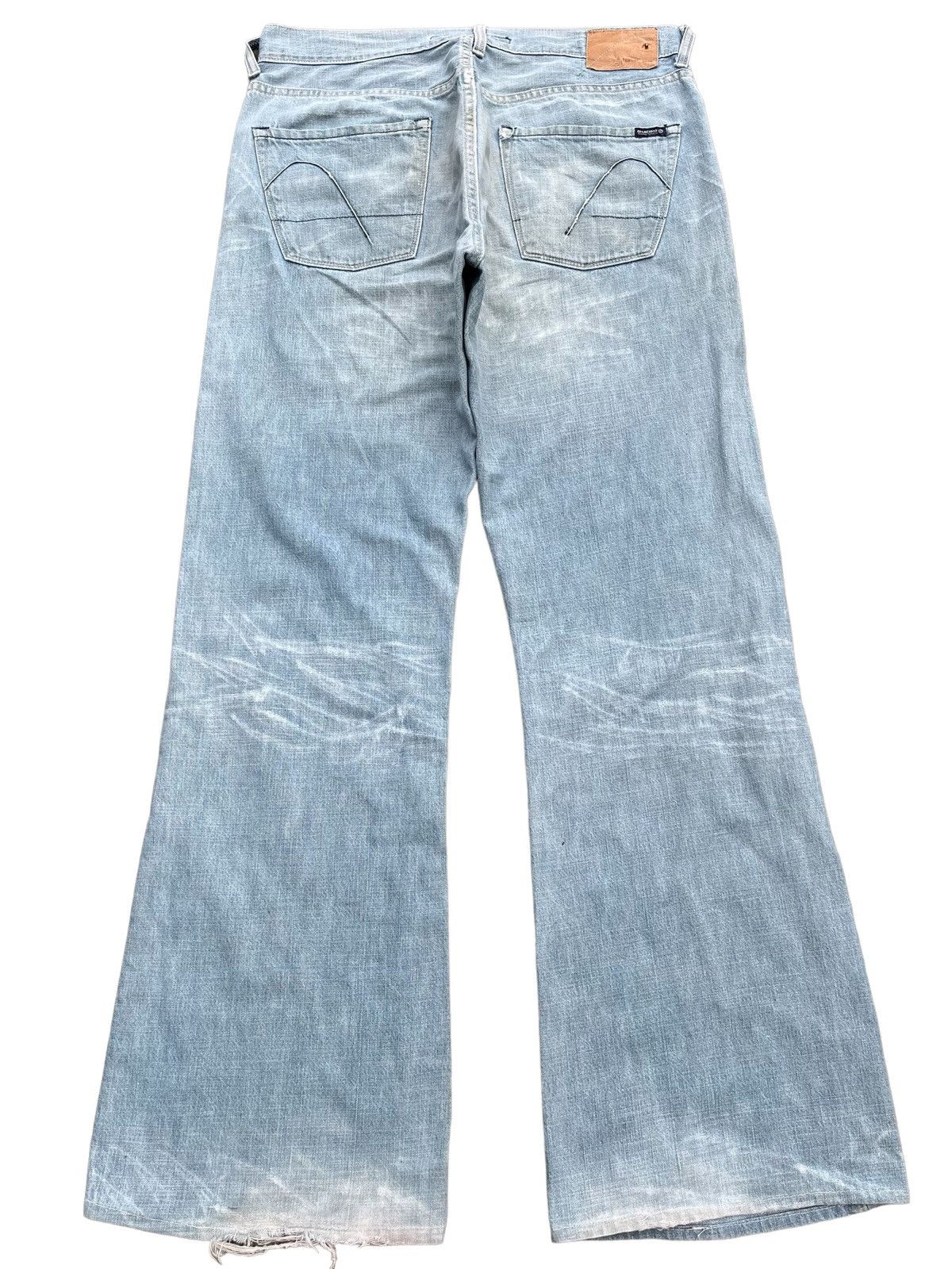 Guess Vintage Y2K Guess Made in Usa Blue Washed Frayed Flare Jeans Size US 34 / EU 50 - 2 Thumbnail