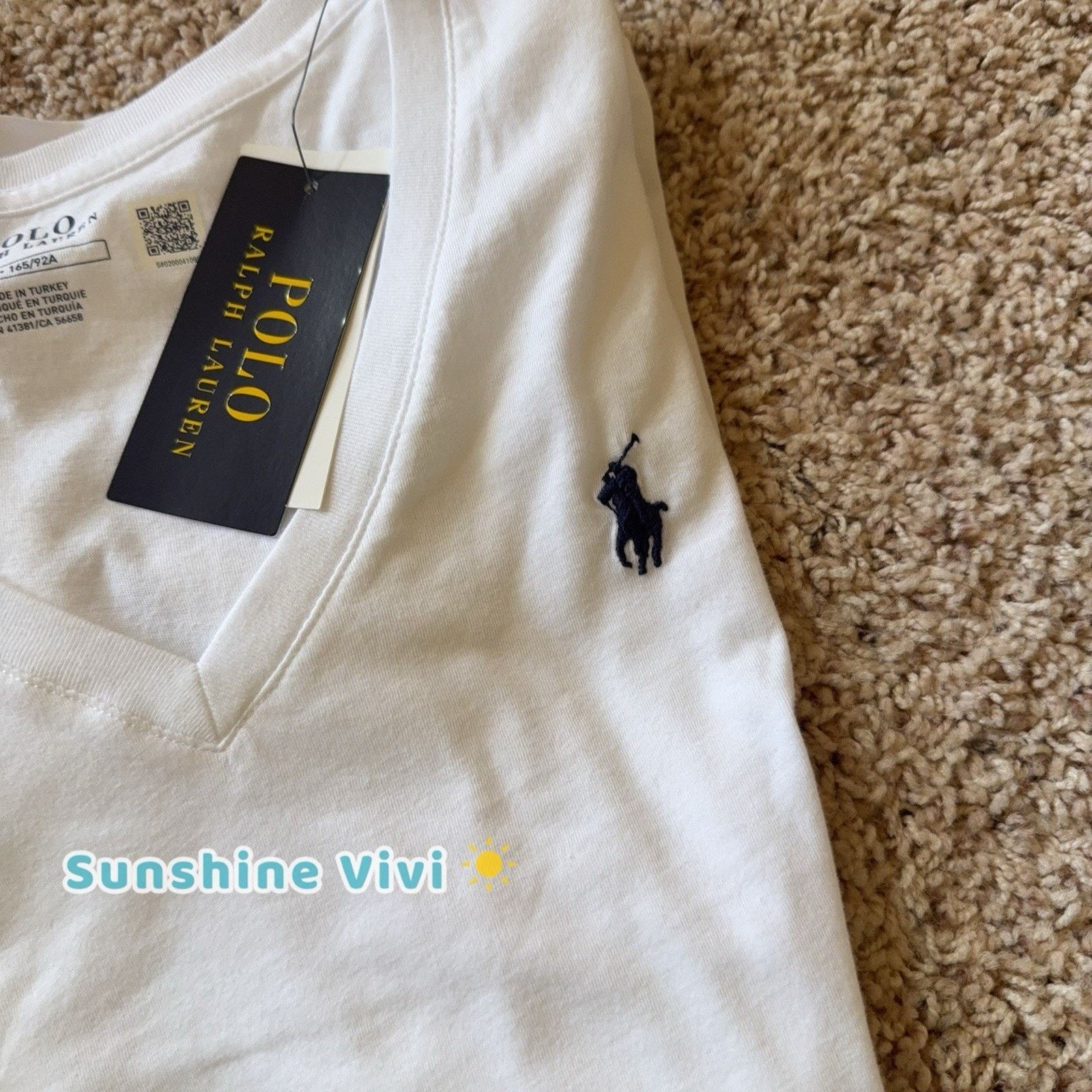 Polo Ralph Lauren NWT Polo Ralph Lauren Women White V Neck T-Shirt Tee Cotton Size M / US 6-8 / IT 42-44 - 4 Thumbnail