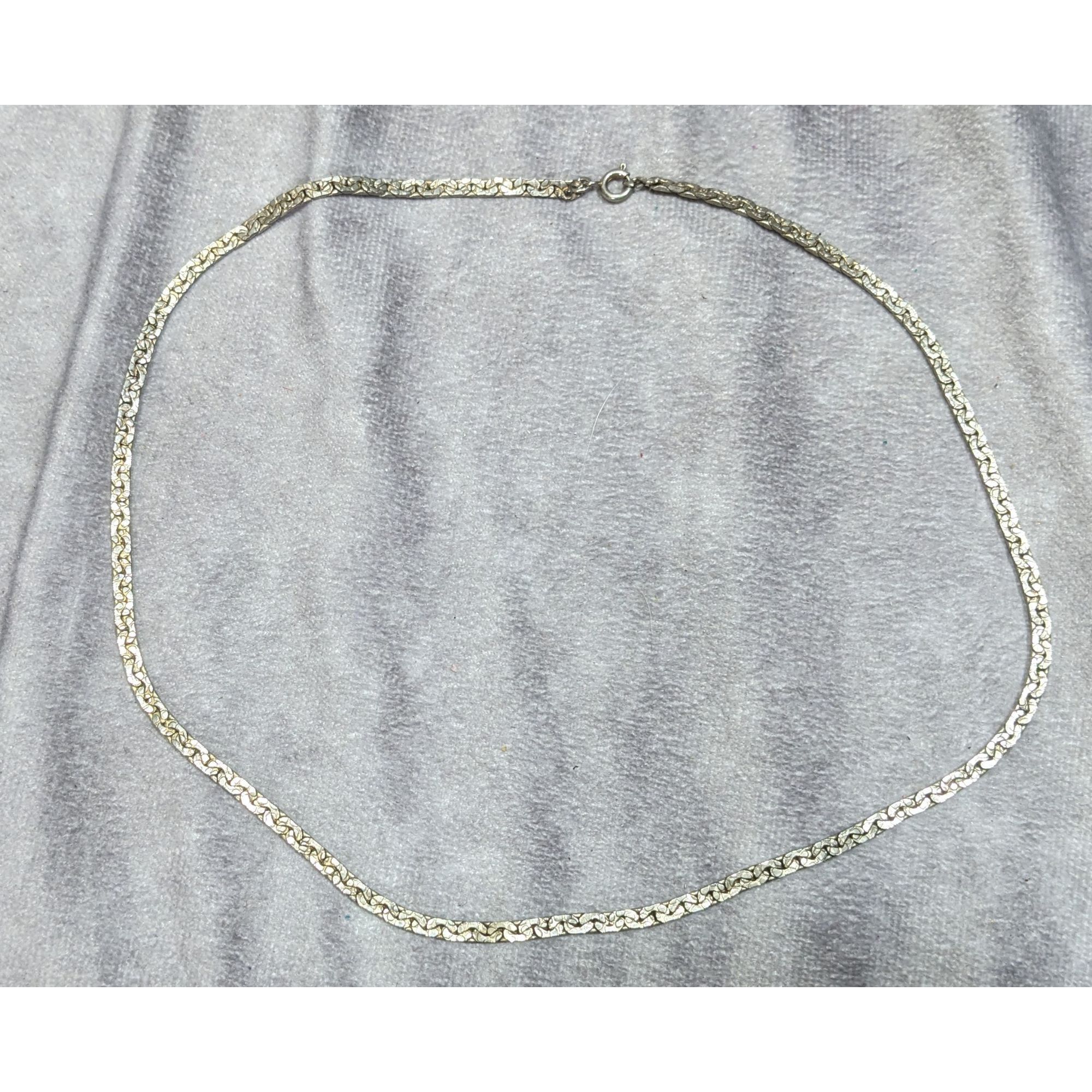 Other Vintage Silver-Tone Textured Chain Necklace Size ONE SIZE - 6 Thumbnail
