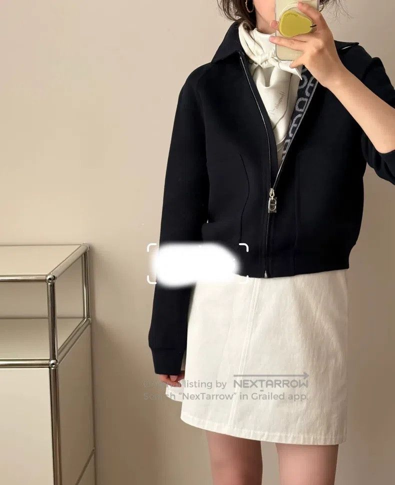 Hermes Hermes Deep blue cashmere coat with pig nose design Size XS / US 0-2 / IT 36-38 - 2 Thumbnail