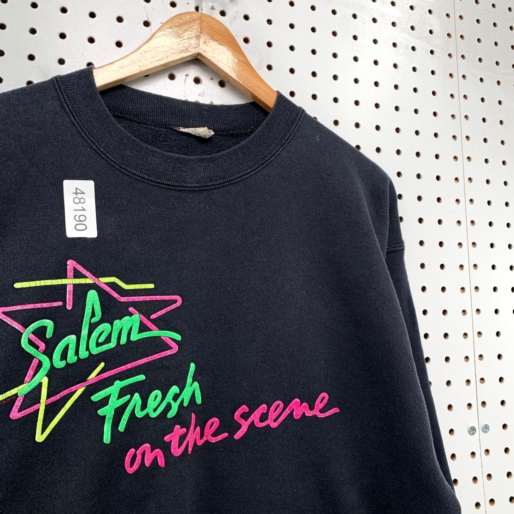 Vintage VINTAGE Salem Sweatshirt Mens Large Black Fresh On The Scene Cigarette Promo USA Shirt Mens L Black 80s USA Size US L / EU 52-54 / 3 - 7 Thumbnail