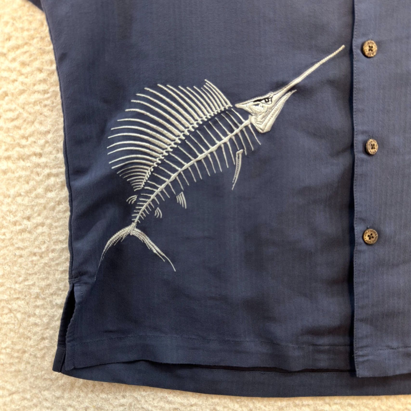 Vintage VINTAGE Hook & Tackle Hawaiian Shirt Button-Up Medium M Blue Limited Edition Men’s/ Mens Shirt Size US M / EU 48-50 / 2 - 4 Thumbnail
