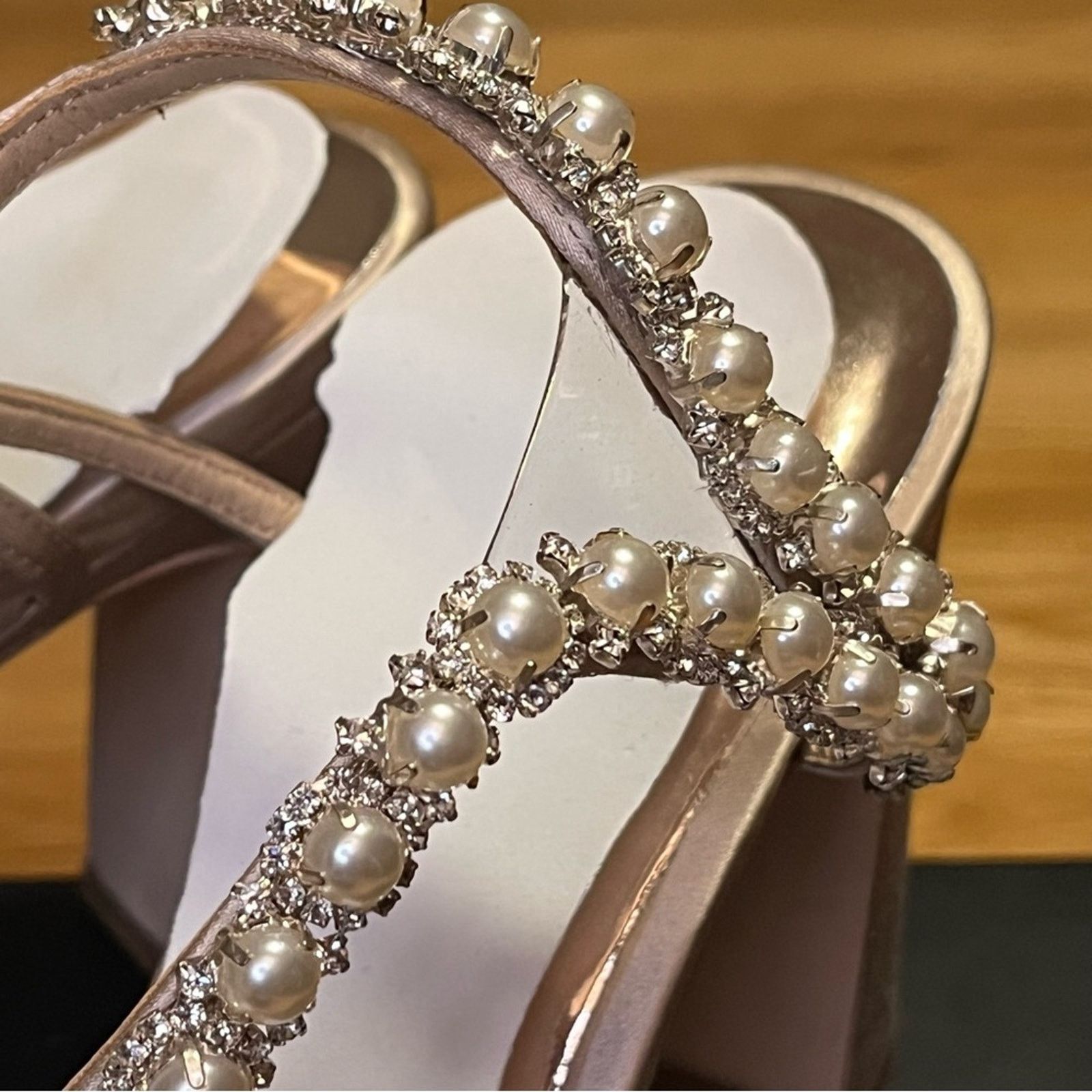 Badgley Mischka Badgley Mischka Korina Satin Heeled Sandals - Size 9 Size US 9 / IT 39 - 3 Thumbnail
