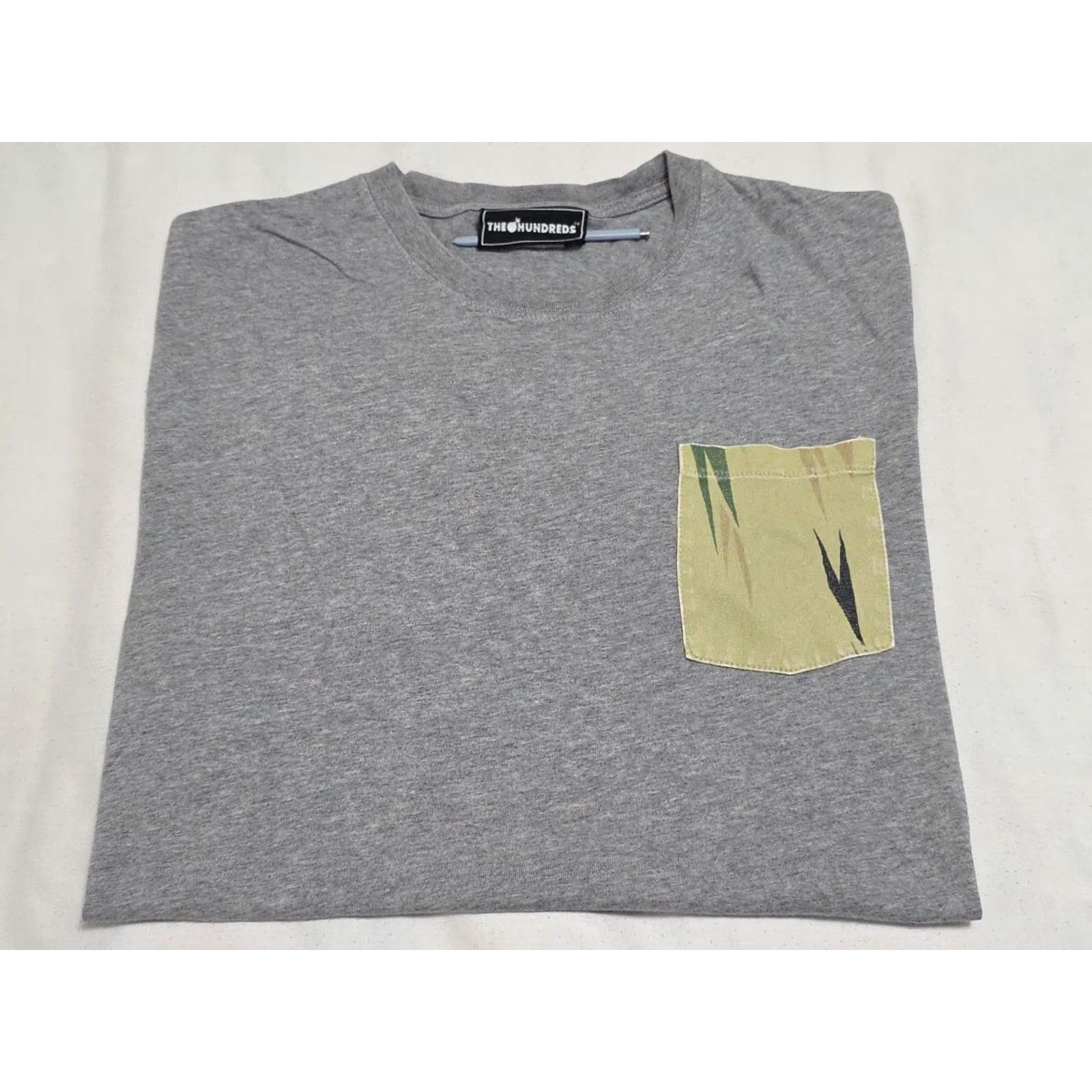 The Hundreds The Hundreds Brand Heather Gray Pocket Short Sleeve Tshirt M Crew Neck Men Size US M / EU 48-50 / 2 - 2 Thumbnail