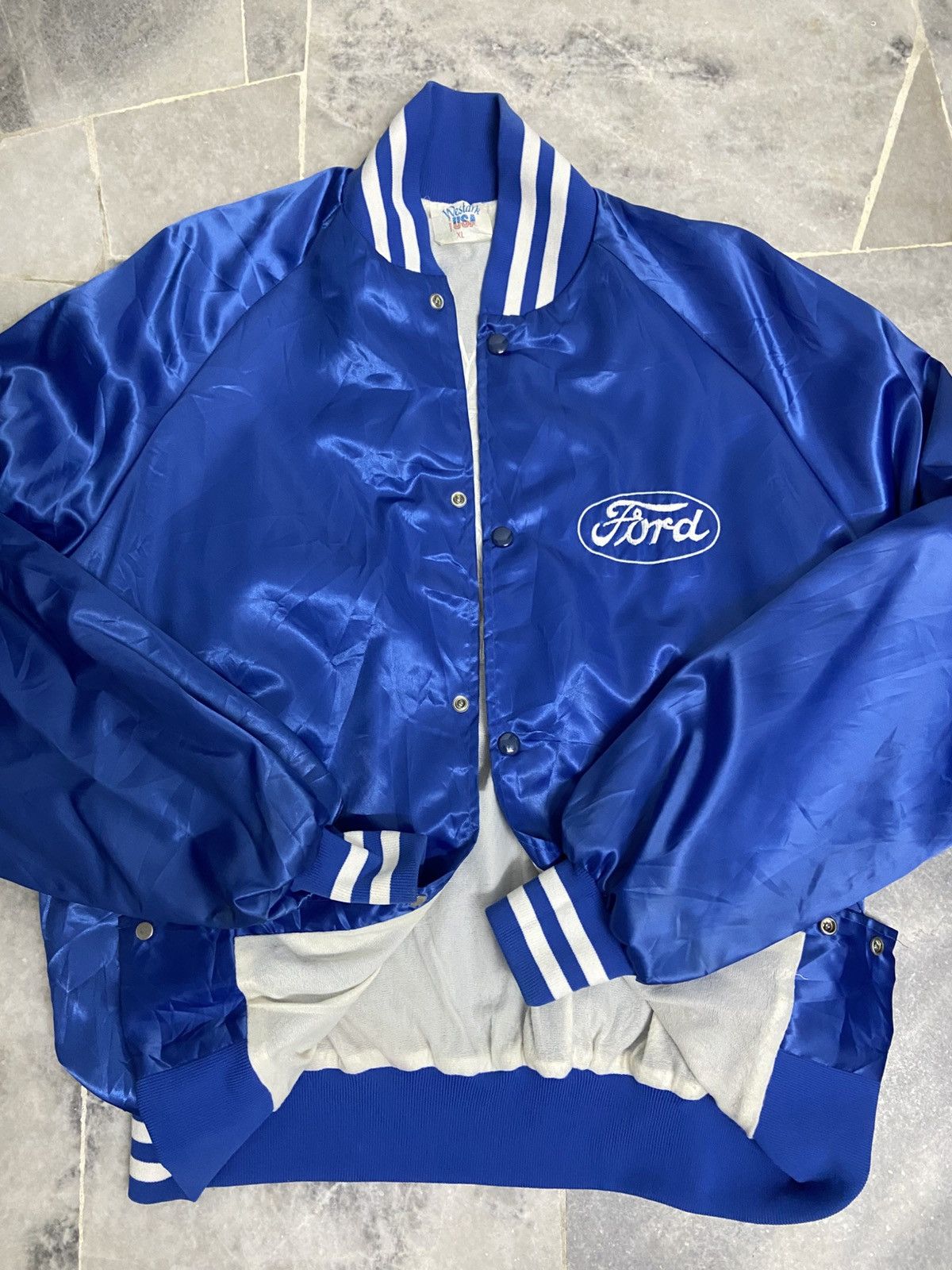 Ford Vintage Ford West Ark Satin Sports Jacket Size US XL / EU 56 / 4 - 4 Thumbnail