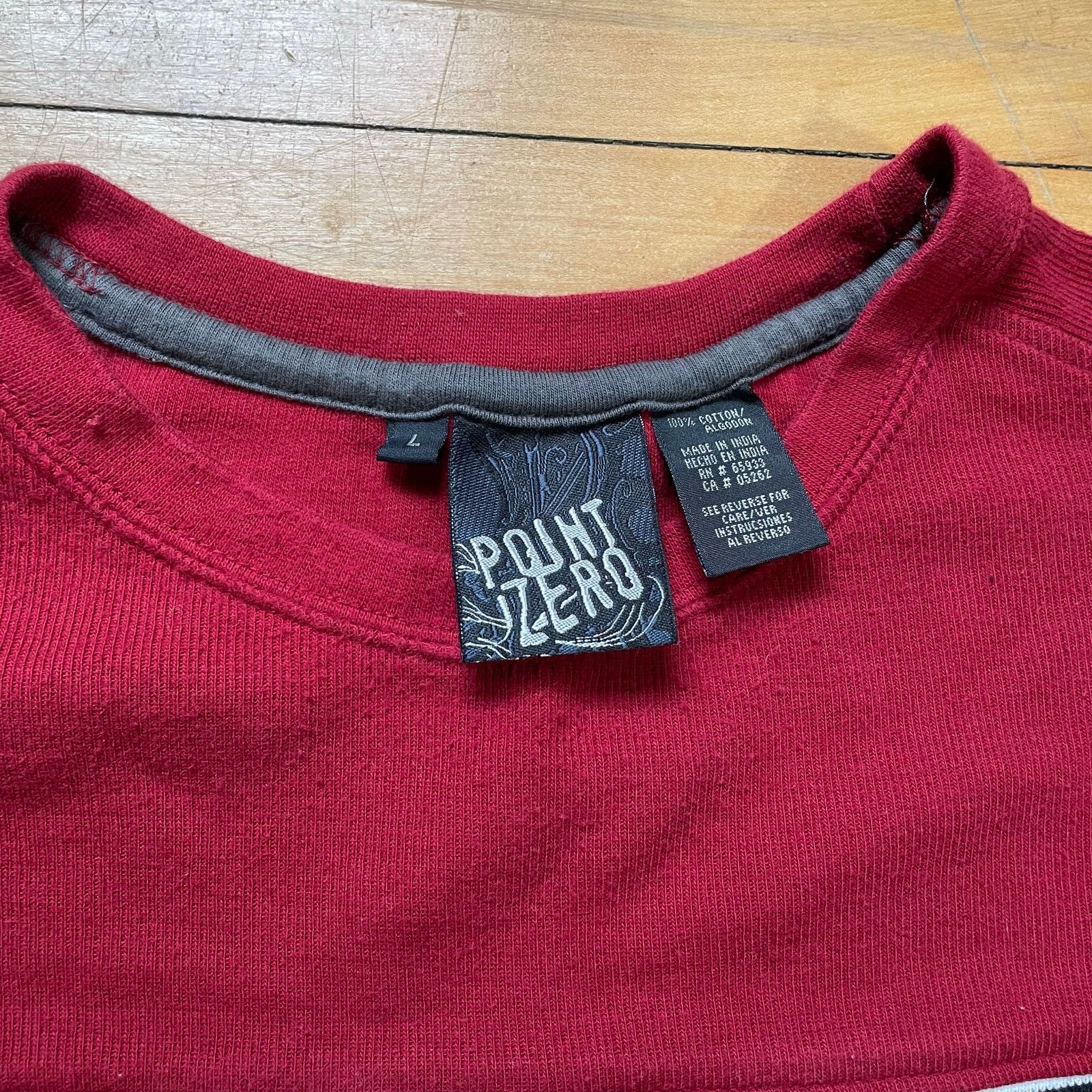 Point Zero Point Zero Long Sleeve Shirt Mens L Red Y2K Stripe Tee Size US L / EU 52-54 / 3 - 2 Thumbnail