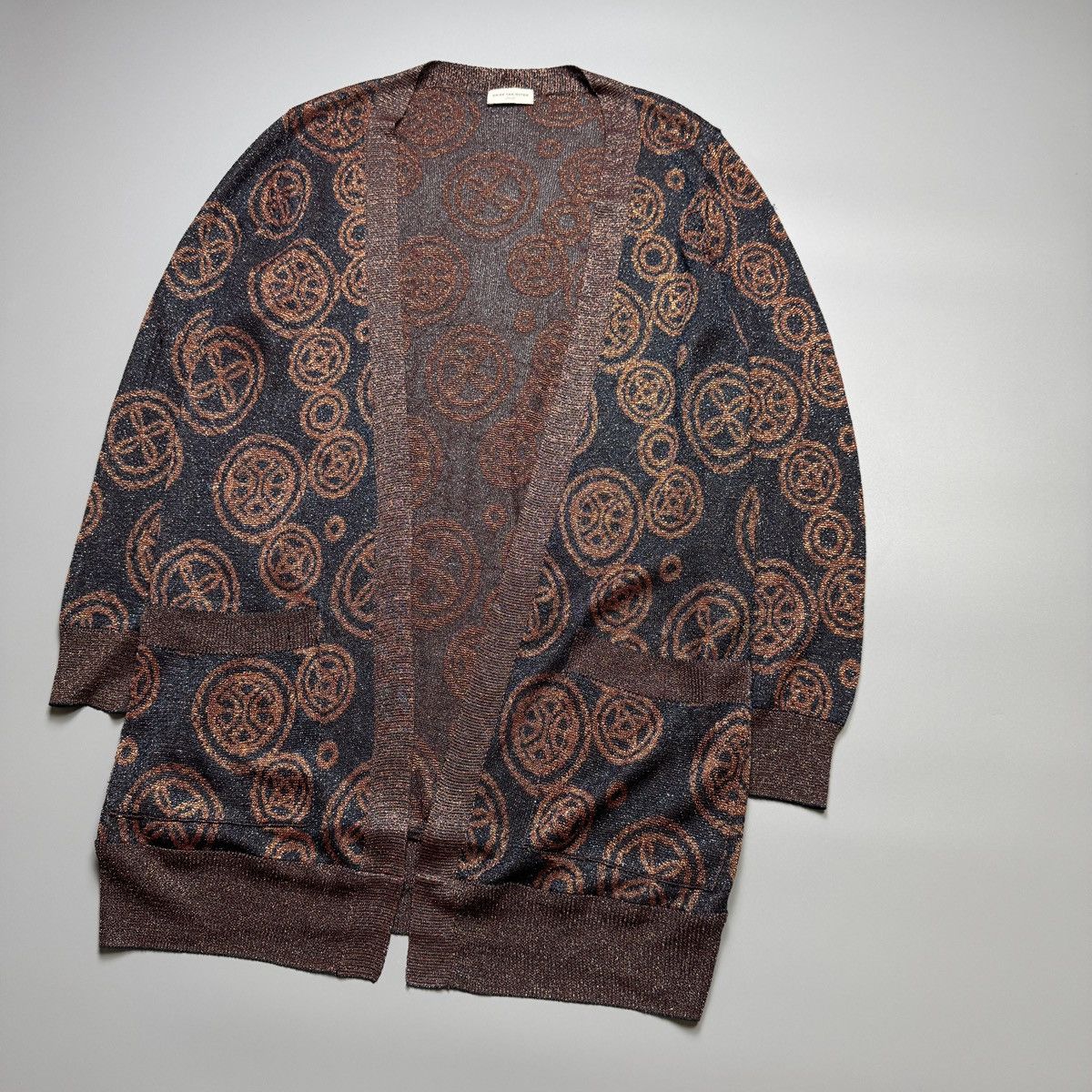 Dries Van Noten Dries Van Noten - Blue Brown Metallic Paisley Cardigan Size ONE SIZE - 3 Thumbnail
