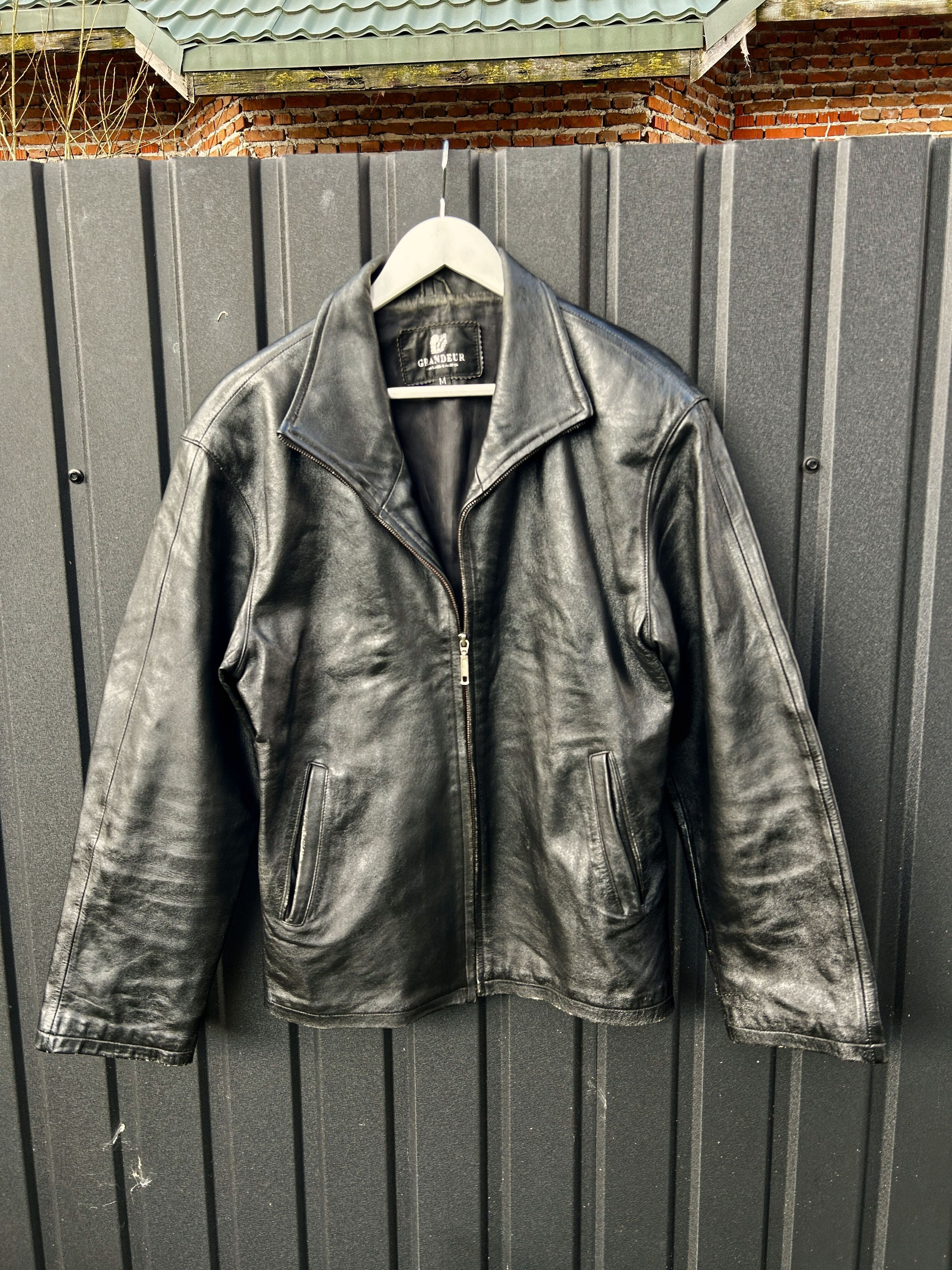 image of Vintage Kanye West Oversized Style Genuine Leather Jacket, Men's (Size Medium)