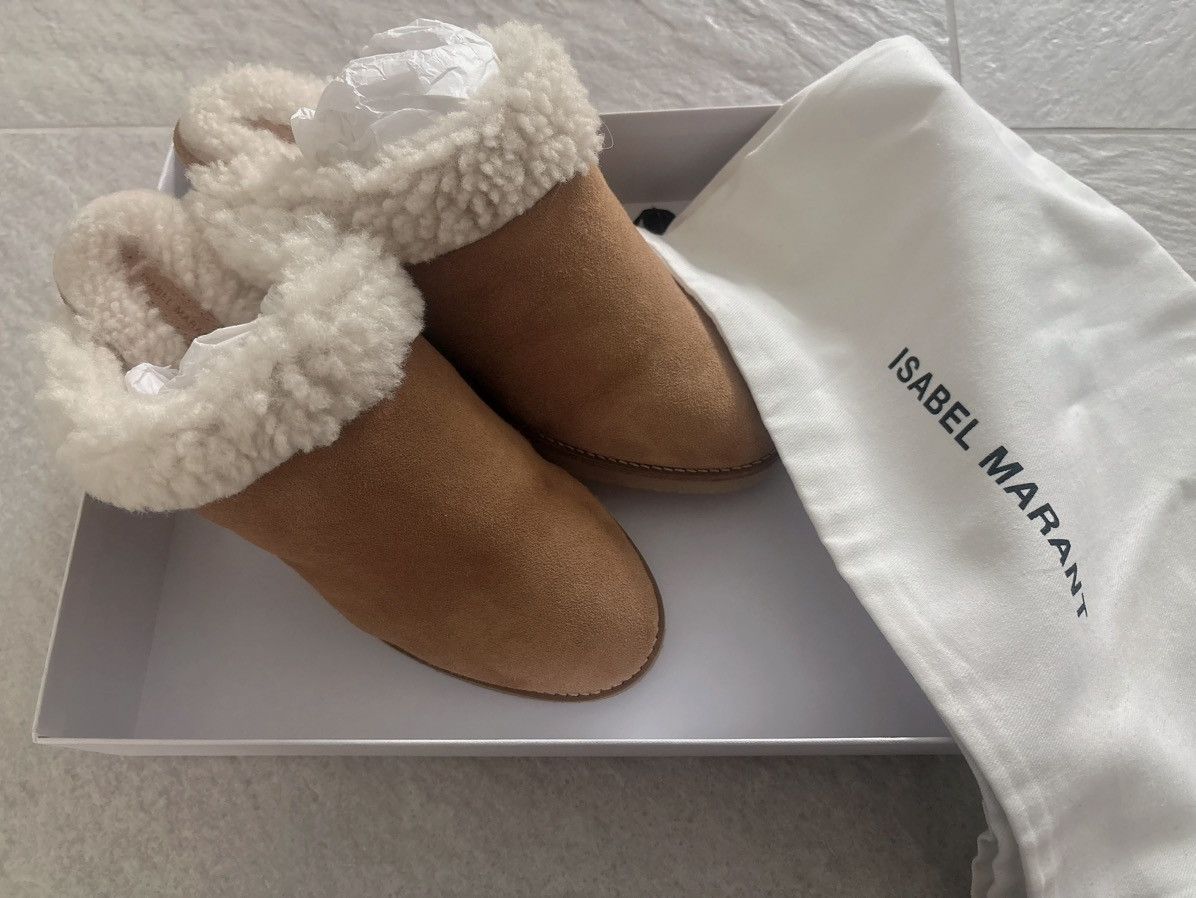 Isabel Marant Isabel Marant ‘Takita’ Shearling Wedge Mules Size US 9 / IT 39 - 4 Thumbnail