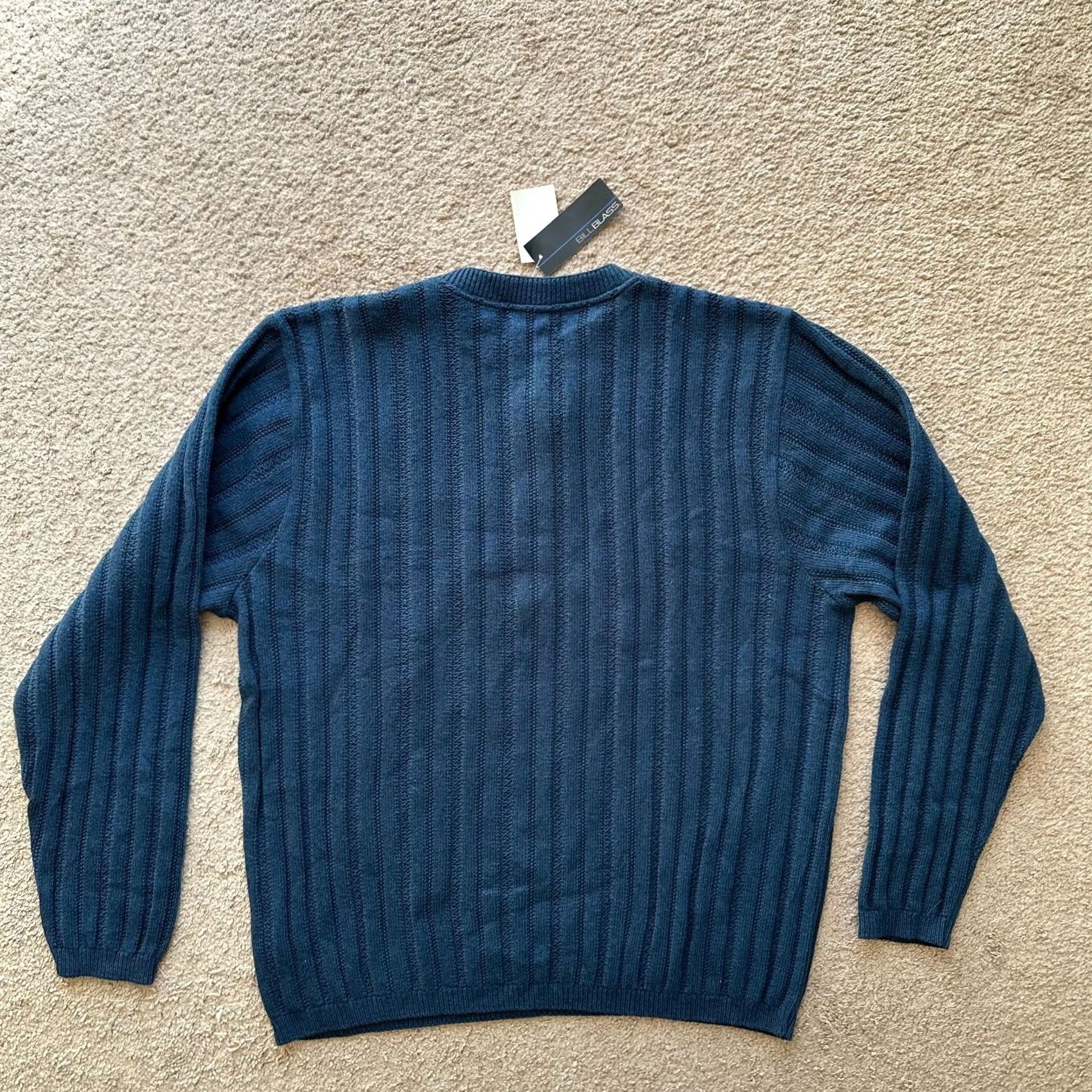 Bill Blass Bill Blass Sweater Womens 2X Henley Long Sleeve Ribbed Blue NWT Cotton Blend Size XXL / US 16-18 / IT 52-54 - 2 Thumbnail