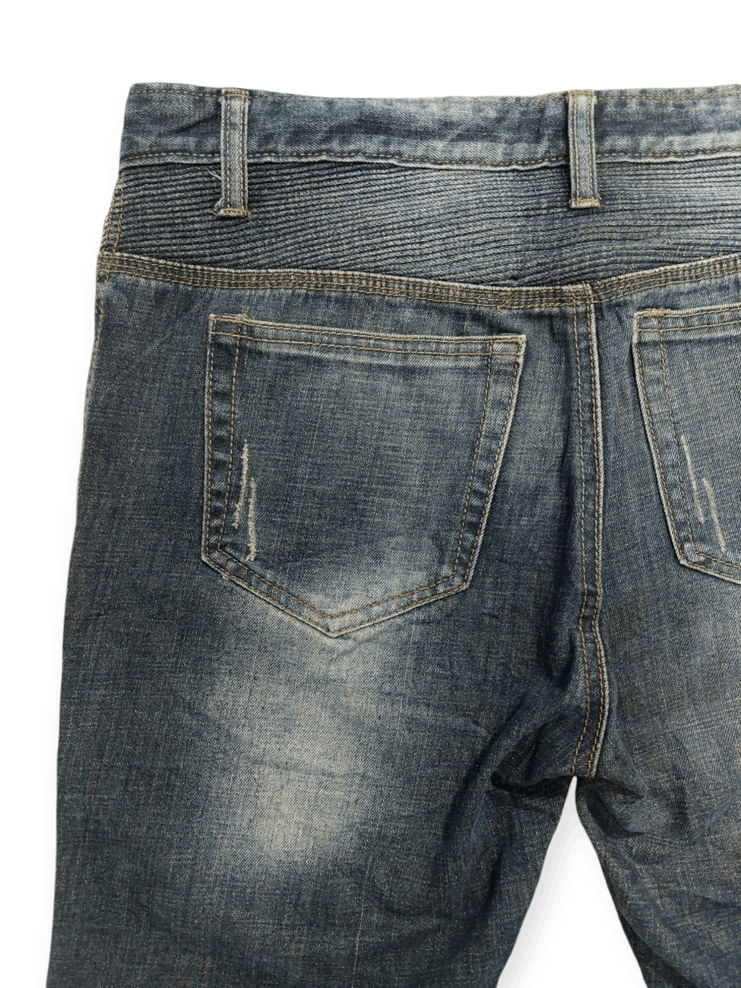 Vintage 🔥 Longli Zipped Flare Punk Biker Denim Size US 33 - 19 Thumbnail