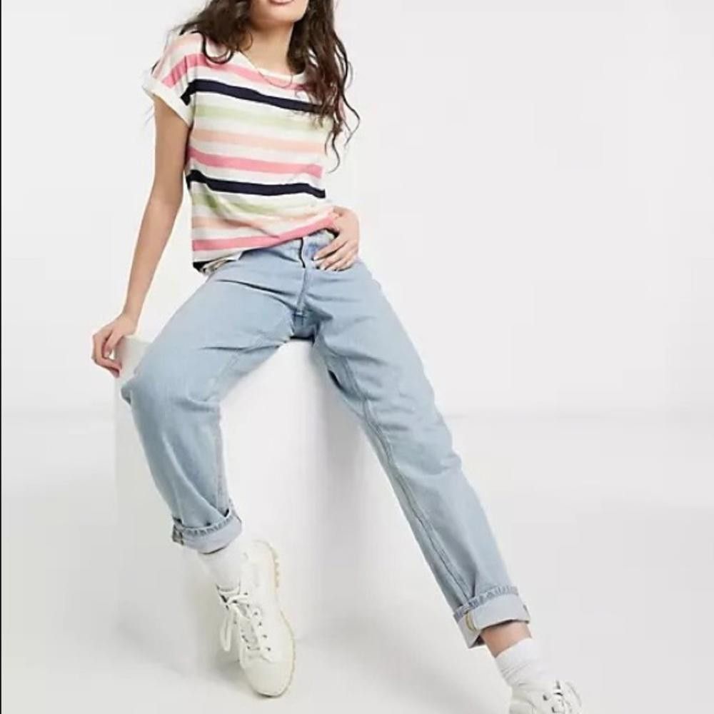 Asos ASOS Multi Color Striped Short Sleeve T Shirt Size M / US 6-8 / IT 42-44 - 6 Thumbnail