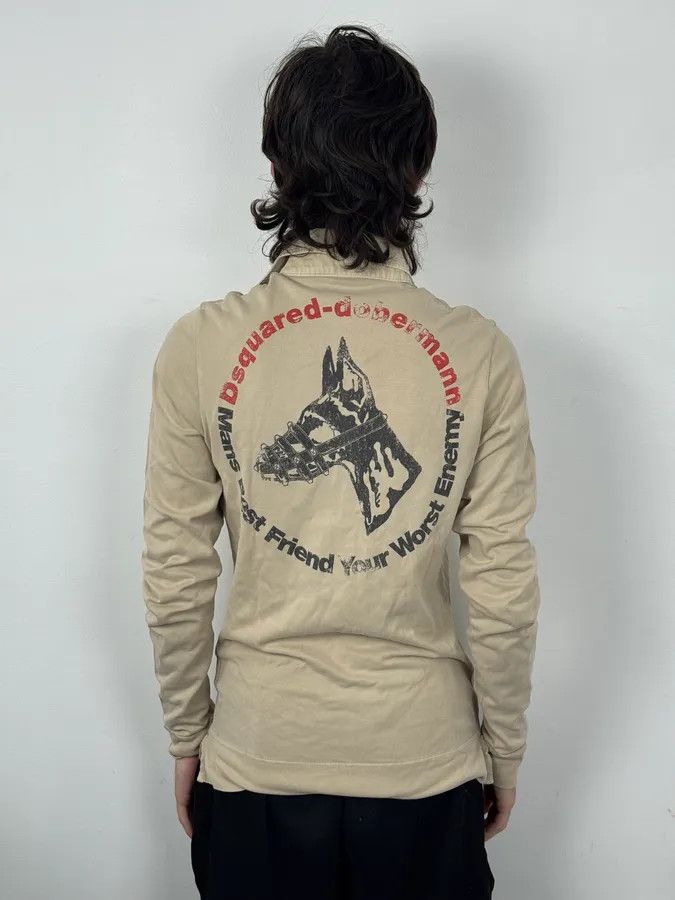 Dsquared2 AW2007 Dsquared2 Beige Dog Longsleeve Polo Size US S / EU 44-46 / 1 - 2 Thumbnail