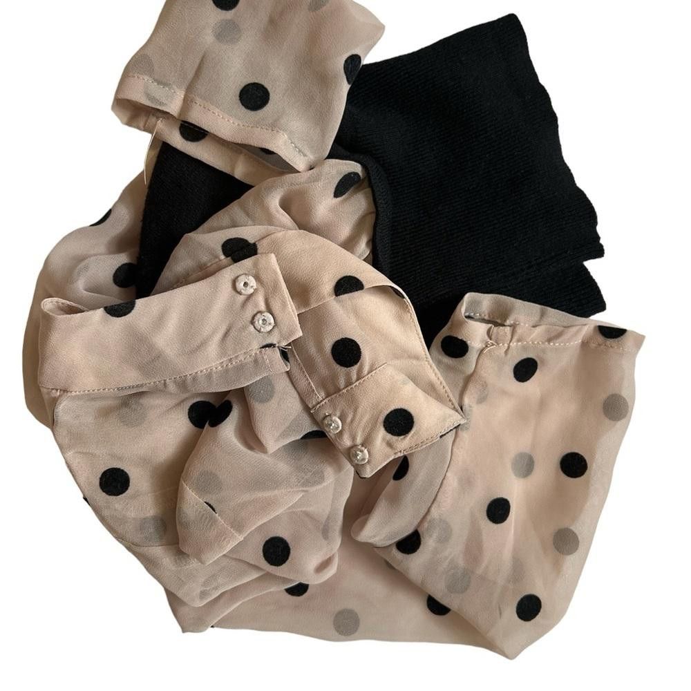 Designer Mesh cute Long sleeve polka dot office top Size S / US 4 / IT 40 - 4 Thumbnail