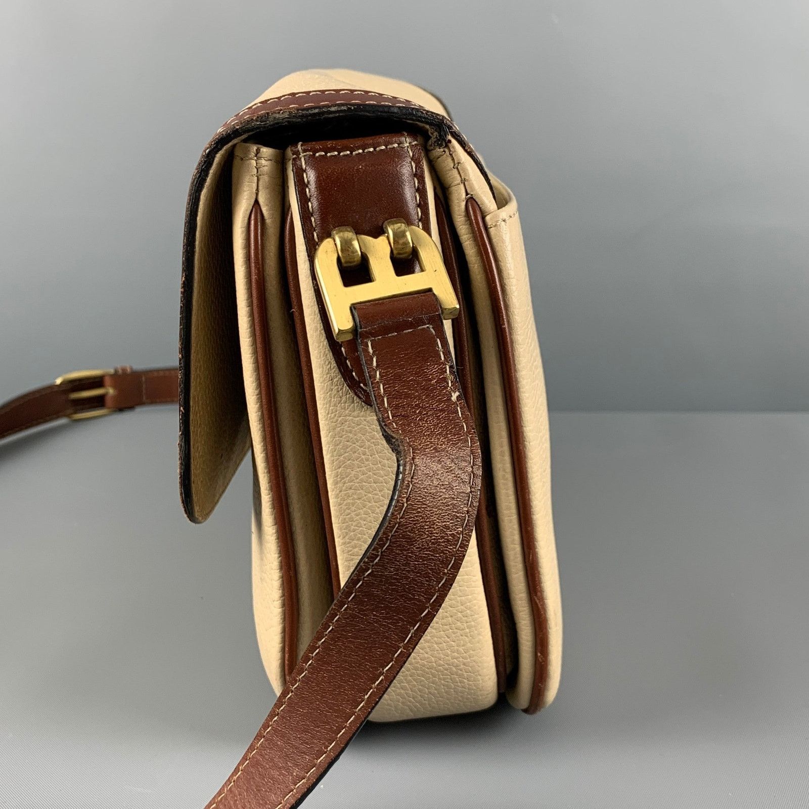Bally BALLY Cream Brown Pebble Grain Leather Cross Body Handbag Size ONE SIZE - 6 Thumbnail
