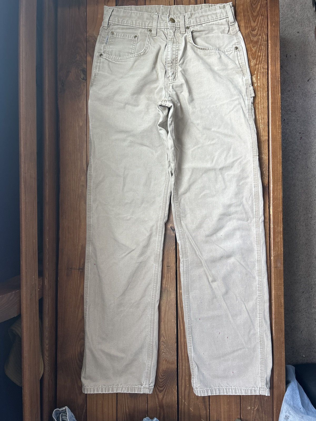 Carhartt × Vintage Vintage 90s Carhartt Tan Carpenter Pants Size US 30 / EU 46 - 2 Thumbnail