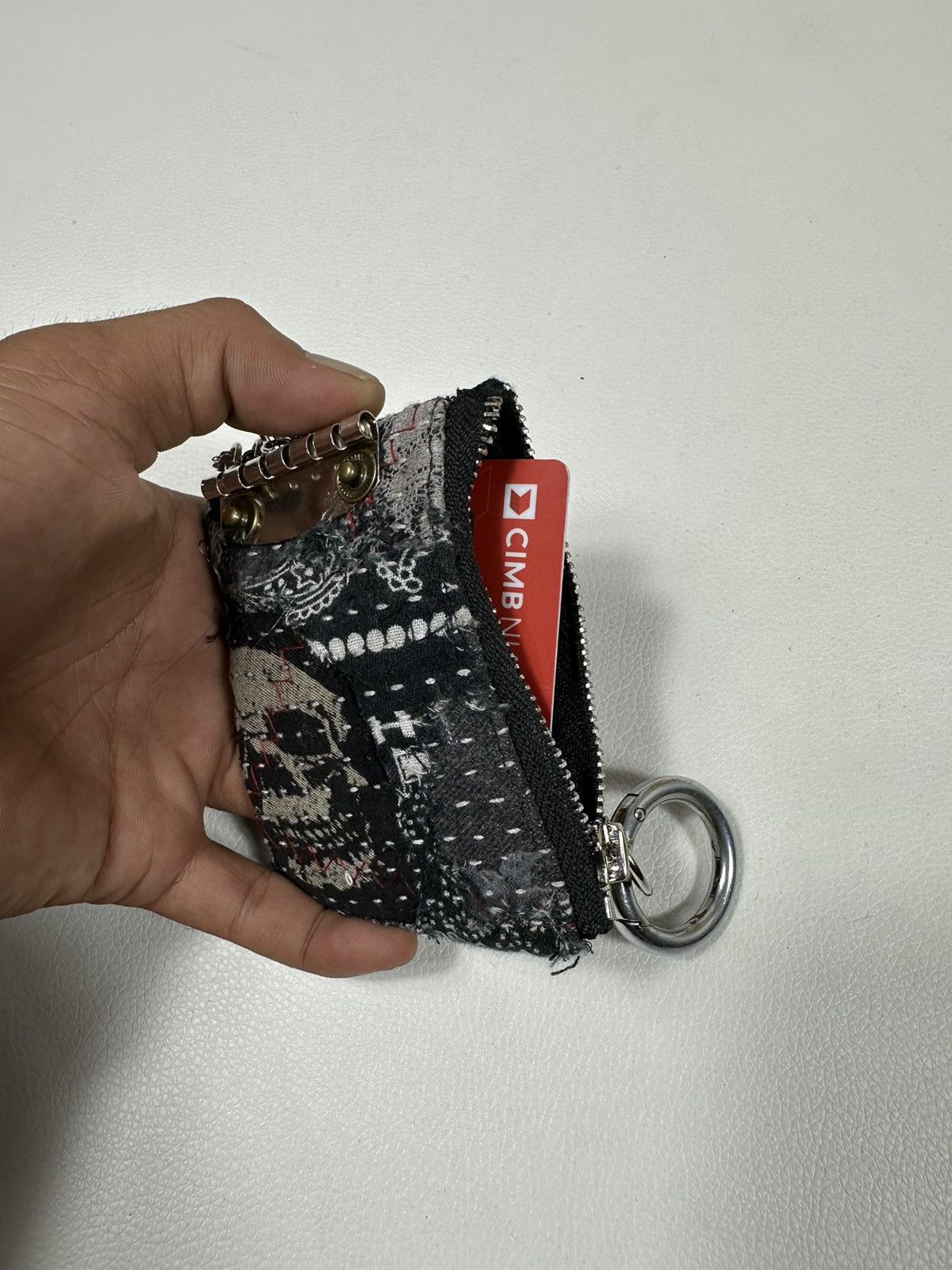 Other Custom Made Distressed Paisley Patchwork Keychain Wallet Size ONE SIZE - 7 Thumbnail