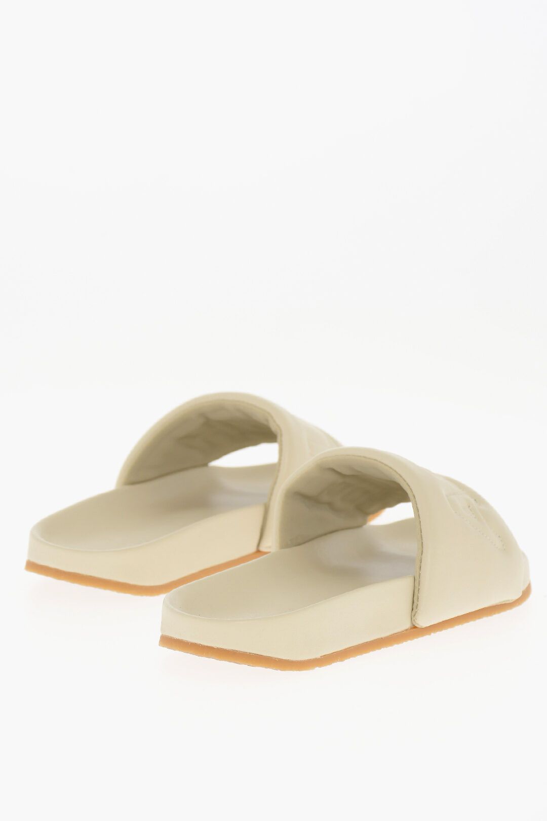 Ambush Design og1mm0925 Leather Slides in Beige Size US 7 / EU 40 - 3 Thumbnail