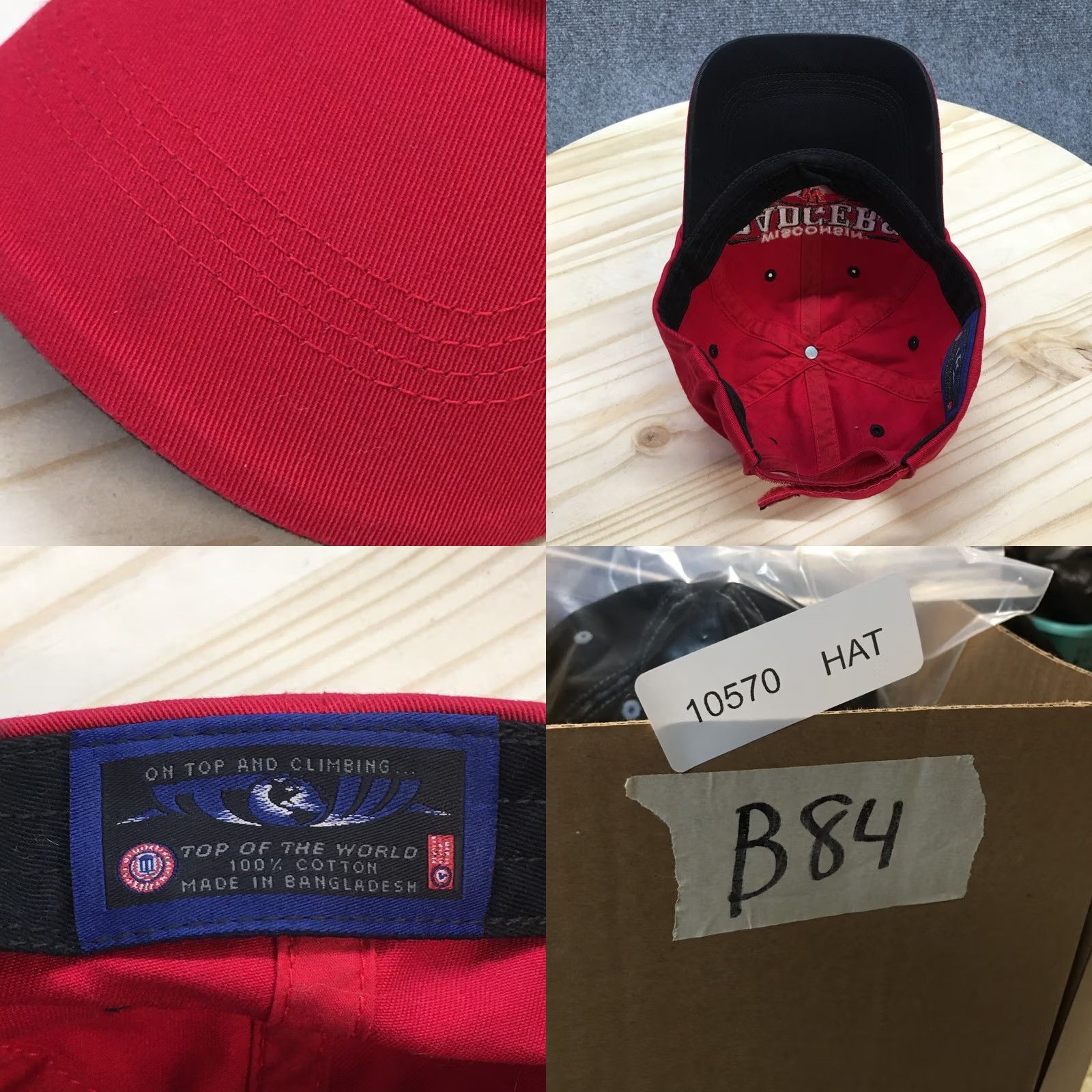 Top Of The World Wisconsin Badgers Baseball Cap Hat Mens Red One Size Adjustable Curved Brim TOW Size ONE SIZE - 8 Thumbnail