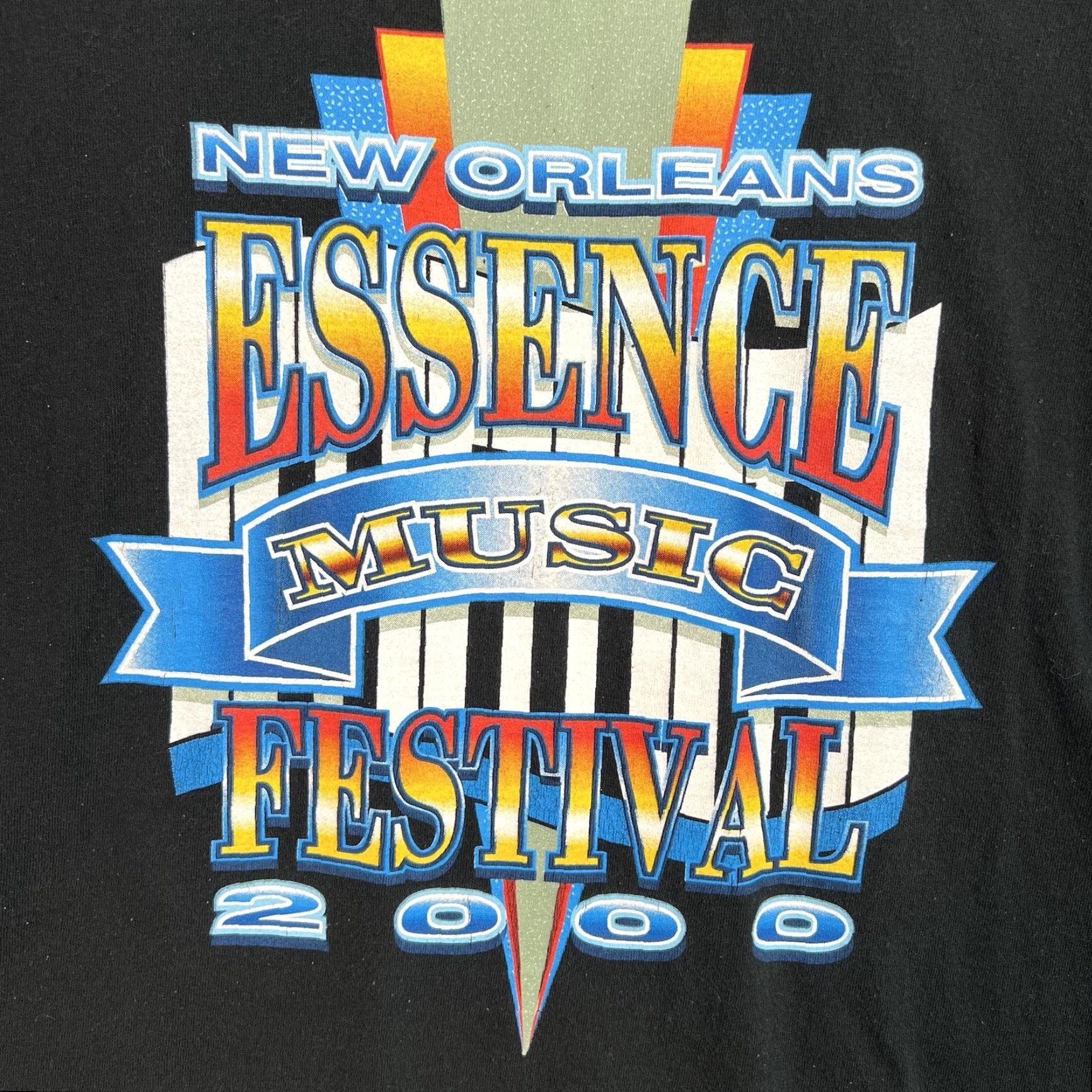 Fruit Of The Loom VINTAGE 2000 New Orleans Essence Music Festival T Shirt Adult 3XL Black Mens Size US XXL / EU 58 / 5 - 5 Thumbnail
