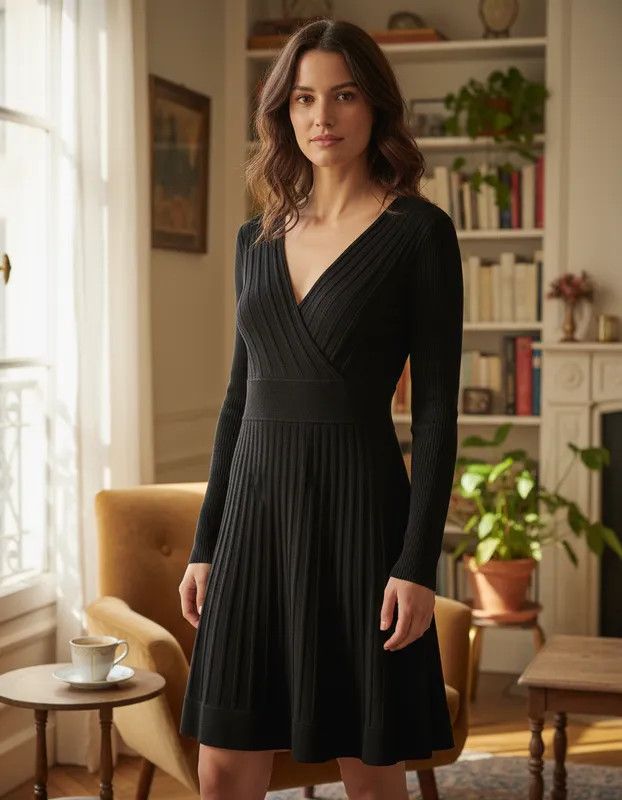 Calvin Klein Calvin Klein Black Crochet Dress-Fashionella Size M / US 6-8 / IT 42-44 - 1 Thumbnail