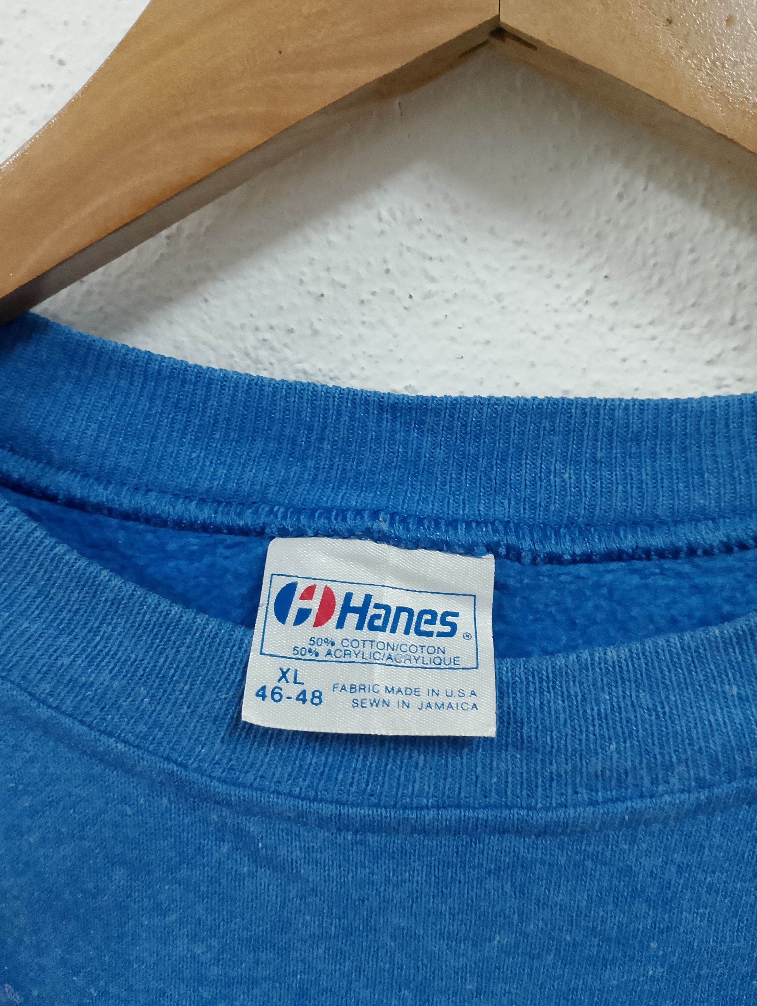 Vintage Vintage 1980s Hanes Blue Snowflake Knit Sweatshirt Size US XL / EU 56 / 4 - 2 Thumbnail