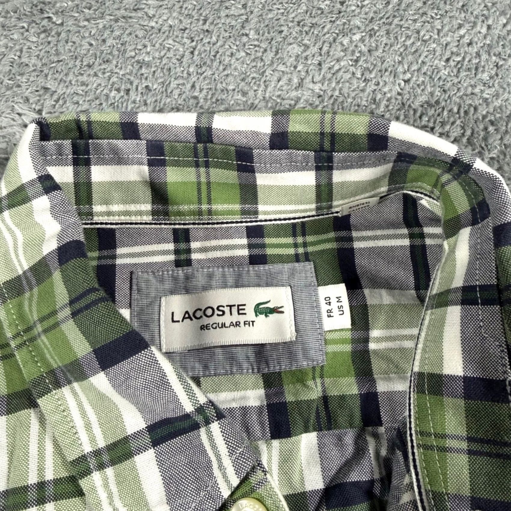 Lacoste Lacoste Shirt Mens Medium Green Plaid Multicolor Chest Logo Button Down Size US M / EU 48-50 / 2 - 3 Thumbnail