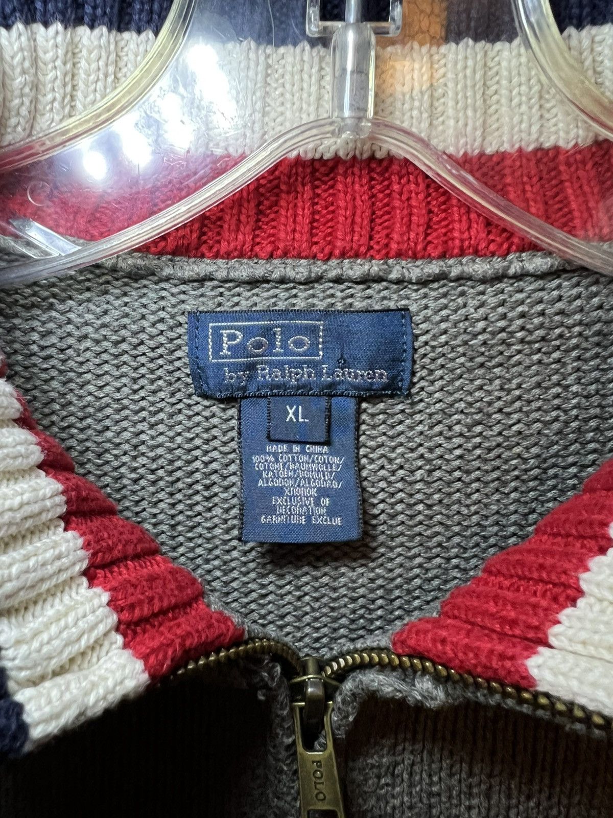 Polo Ralph Lauren Vintage Polo Ralph Lauren big pony knit zip-up sweater Size US XL / EU 56 / 4 - 5 Thumbnail