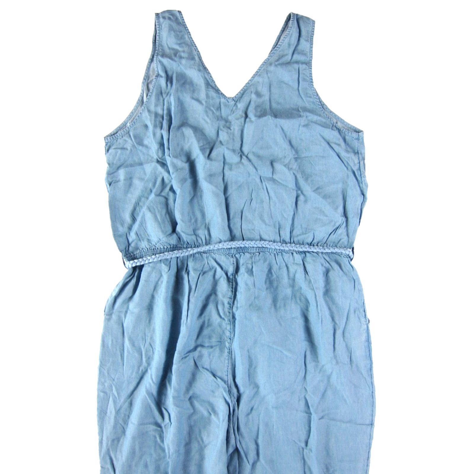 Vintage Colleen Lopez 100% Tencel Blue V-Neck Pocket Romper Jumpsuit Women Size 1X Size 40" / US 18 - 5 Thumbnail