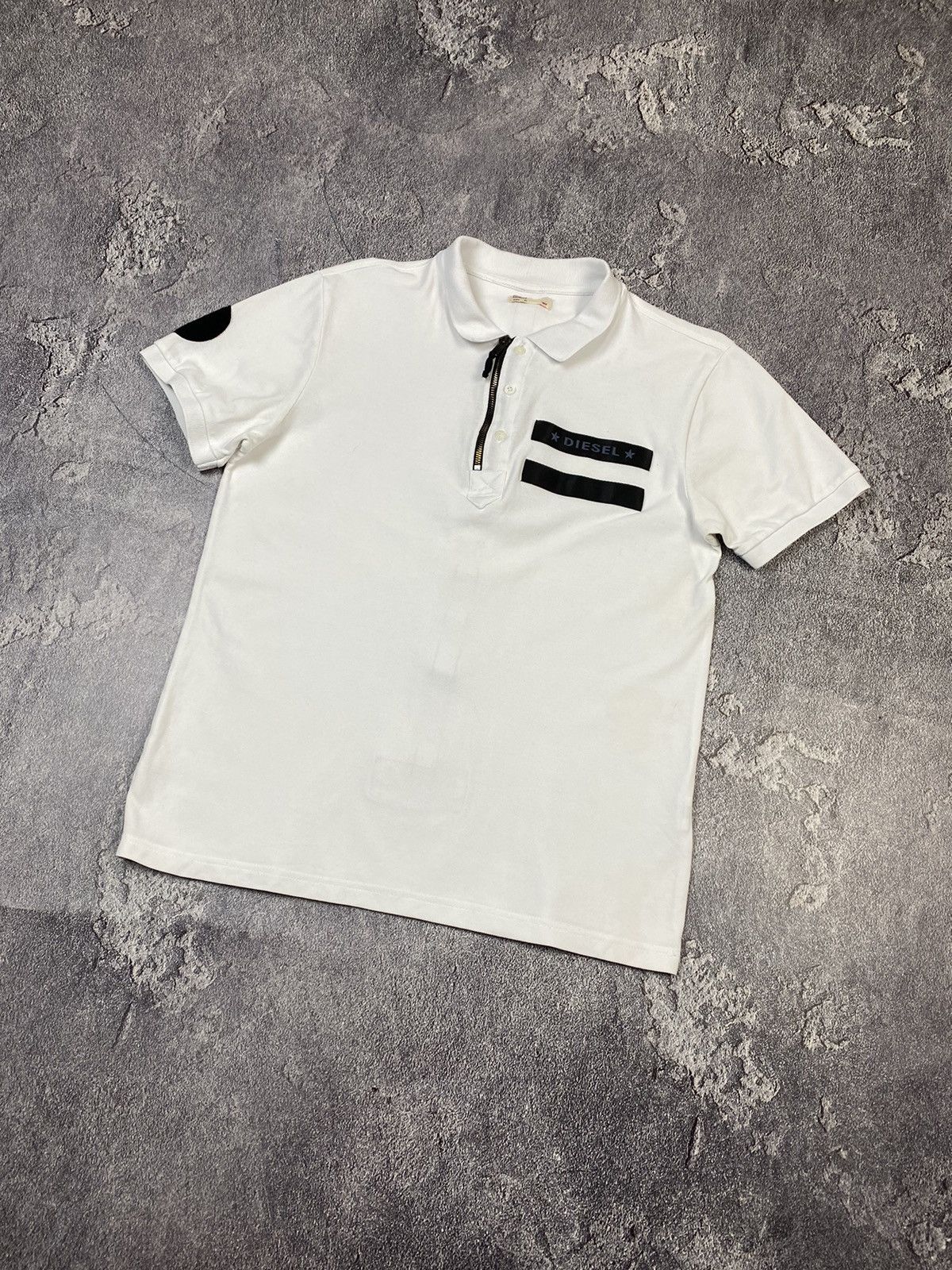 Diesel Diesel Avant Garde Zip White Polo Y2K Streetwear Size US M / EU 48-50 / 2 - 2 Thumbnail