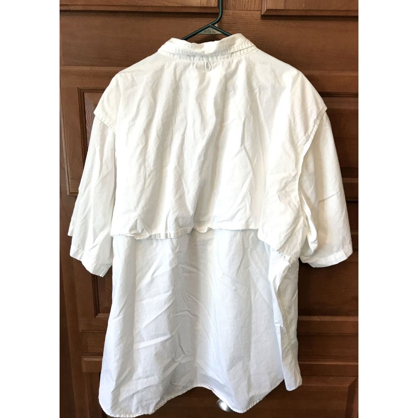 Vintage World Wide Sportsman Button-Up Shirt Mens 3XL White Vented Short Sleeve Casual Cotton Logo Pocket Breathing Regular Size US XXL / EU 58 / 5 - 2 Thumbnail