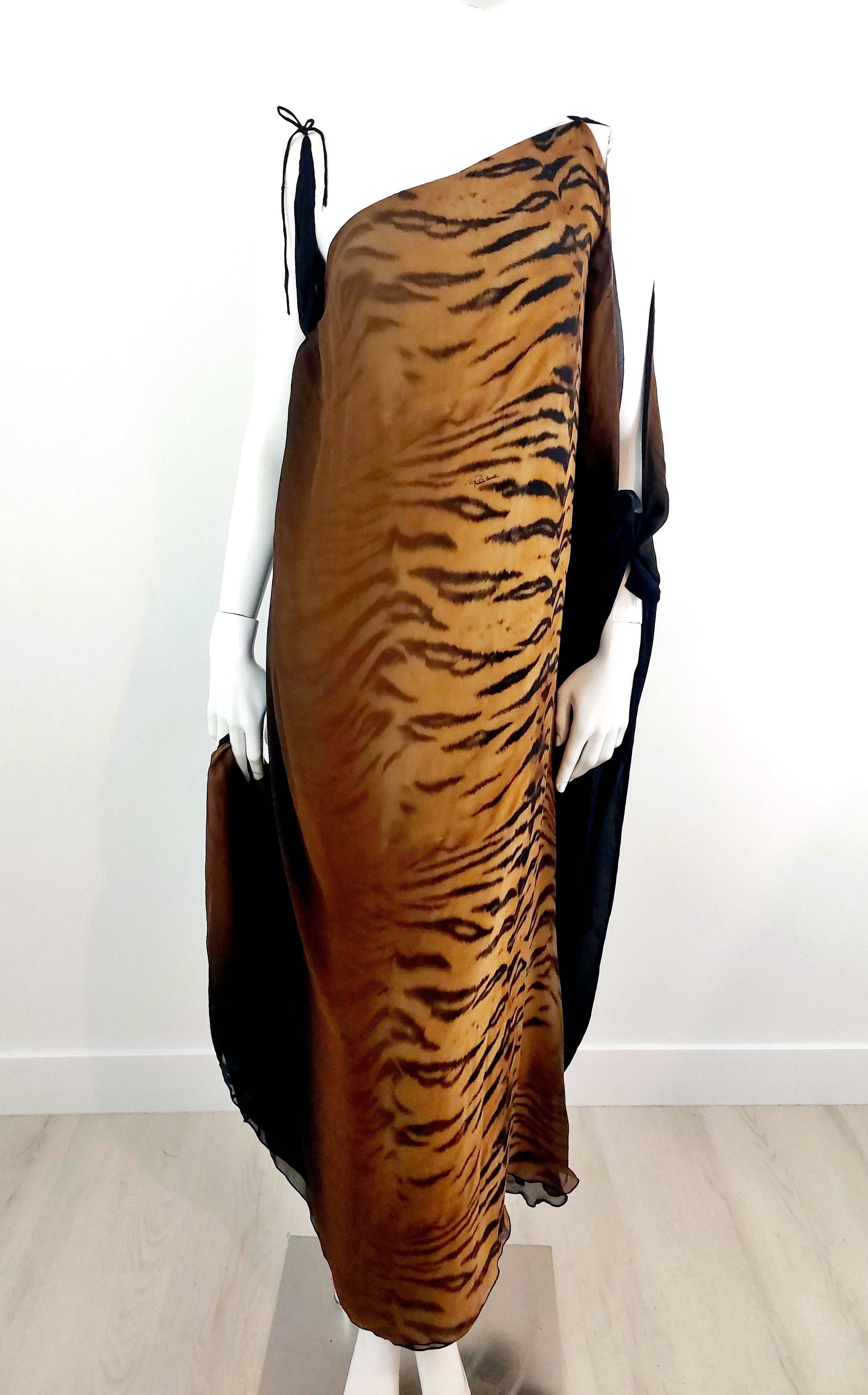 Roberto Cavalli Roberto Cavalli FW2000 Tiger Silk Maxi Dress Evening Gown Size S / US 4 / IT 40 - 11 Thumbnail