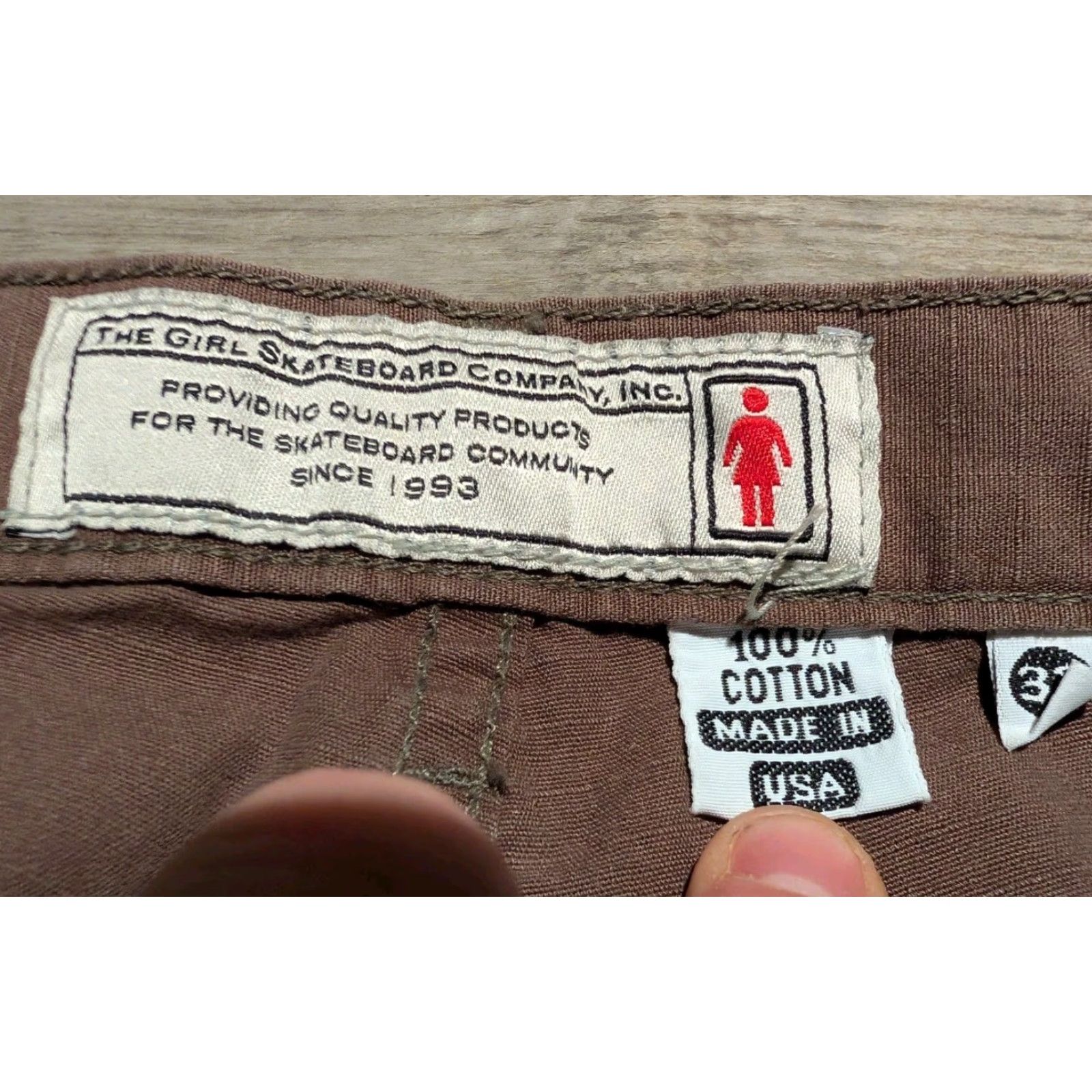 Girl Skateboards Vintage Yes Girl Skateboard Company Ripstop Chino Pants Mens 32 Khaki 29" Inseam USA Made Size US 32 / EU 48 - 7 Thumbnail