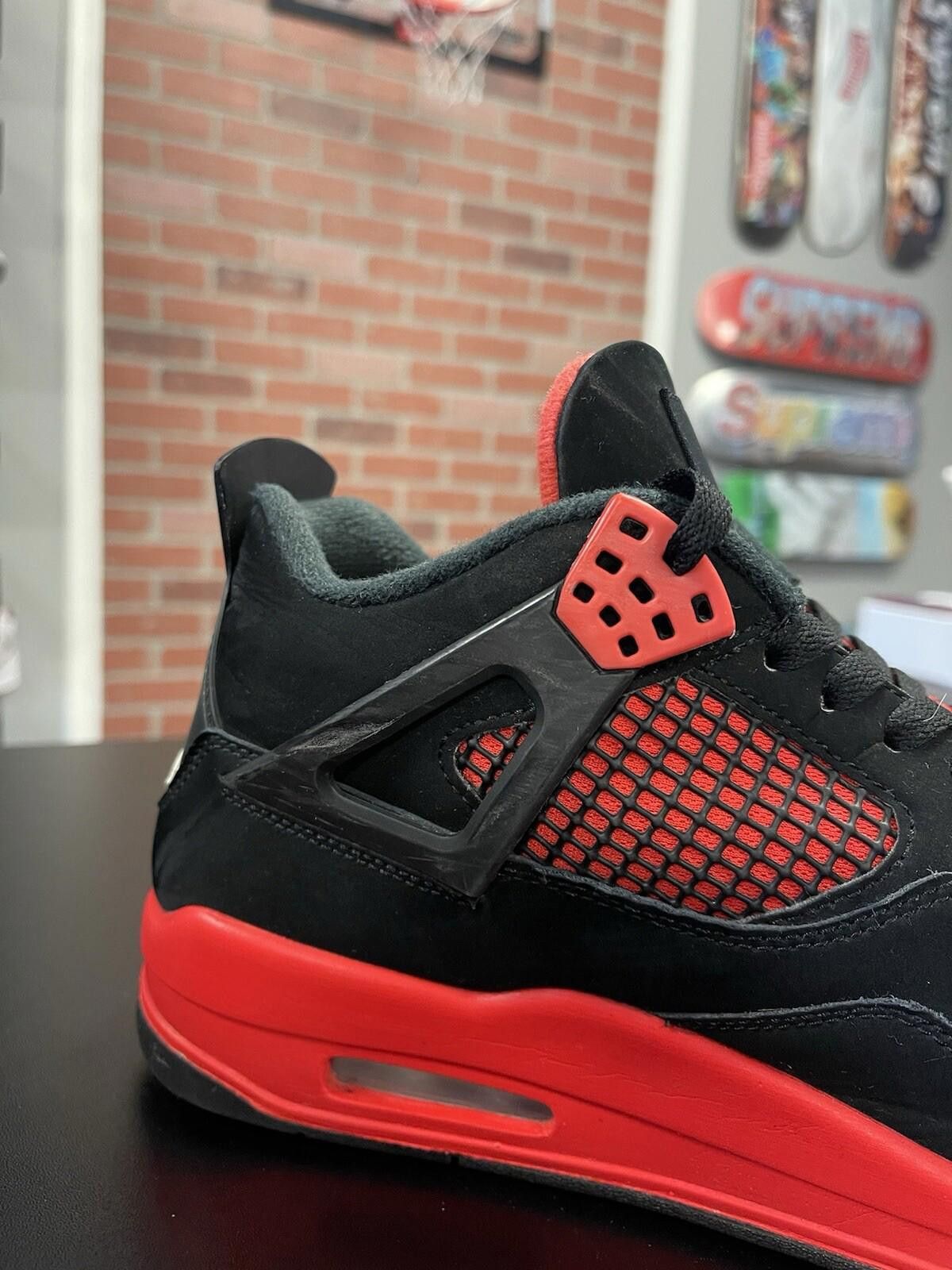 Nike Size 9.5 - Nike Air Jordan 4 Retro Red Thunder Black Red Size US 9.5 / EU 42-43 - 7 Thumbnail