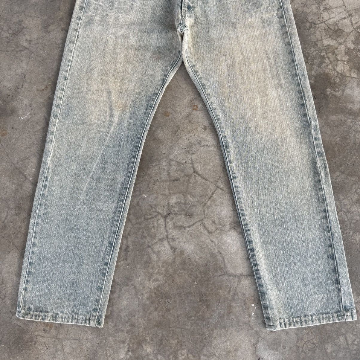 Japanese Brand W35x29.5 Vintage Connect Rusty Faded Denim Jean Pants Size US 35 - 4 Thumbnail