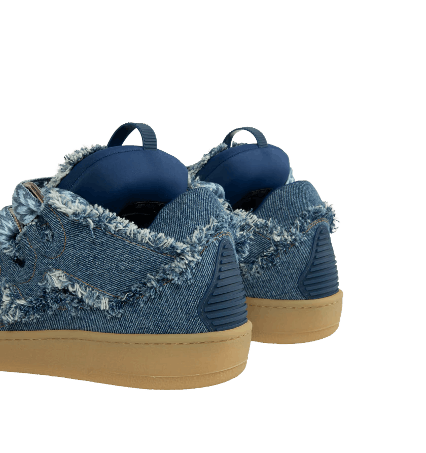 Lanvin o1h1sh11224 Curb Sneaker Denim in Denim Blue Size US 12 / EU 45 - 4 Thumbnail