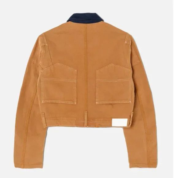 RE/DONE o1mle0524 Crop Workwear Jacket in Brown/Blue Size L / US 10 / IT 46 - 2 Thumbnail