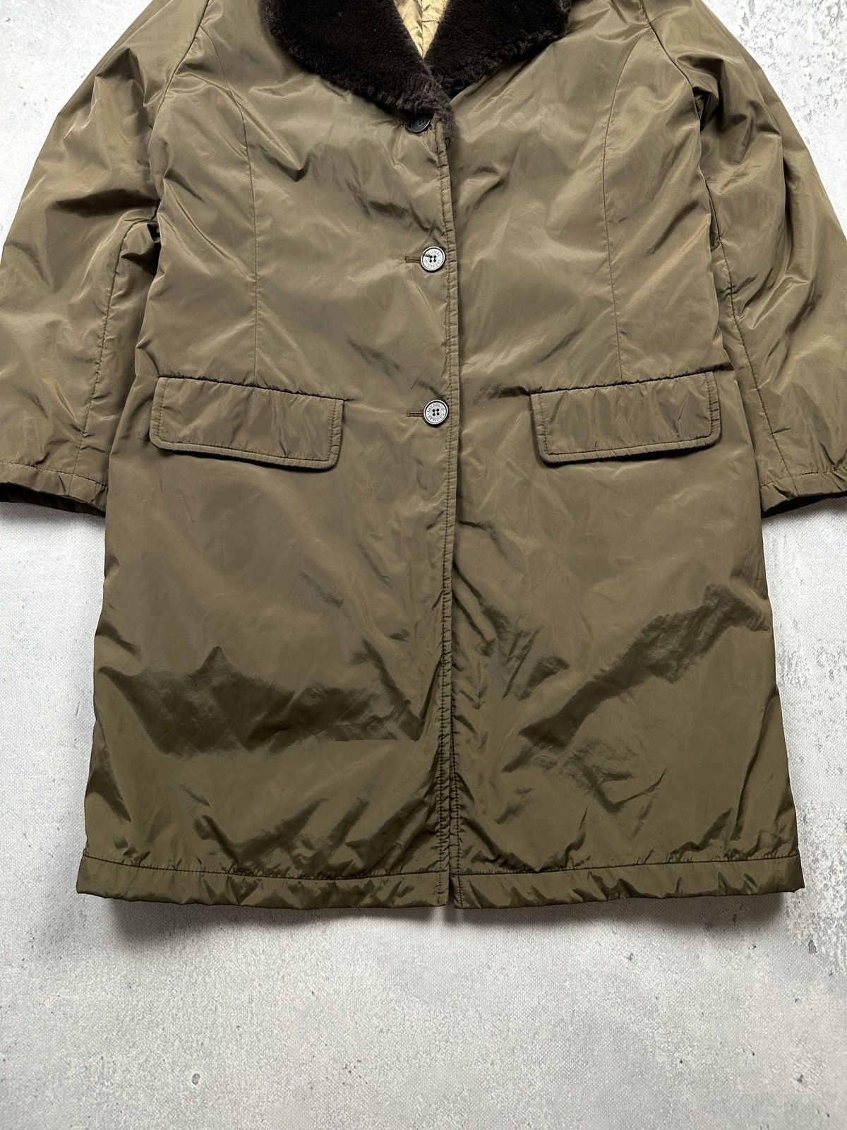 Burberry Vintage Thomas Burberry 80s Faux Fur Collar Long Padded Coat Size XL / US 12-14 / IT 48-50 - 16 Thumbnail