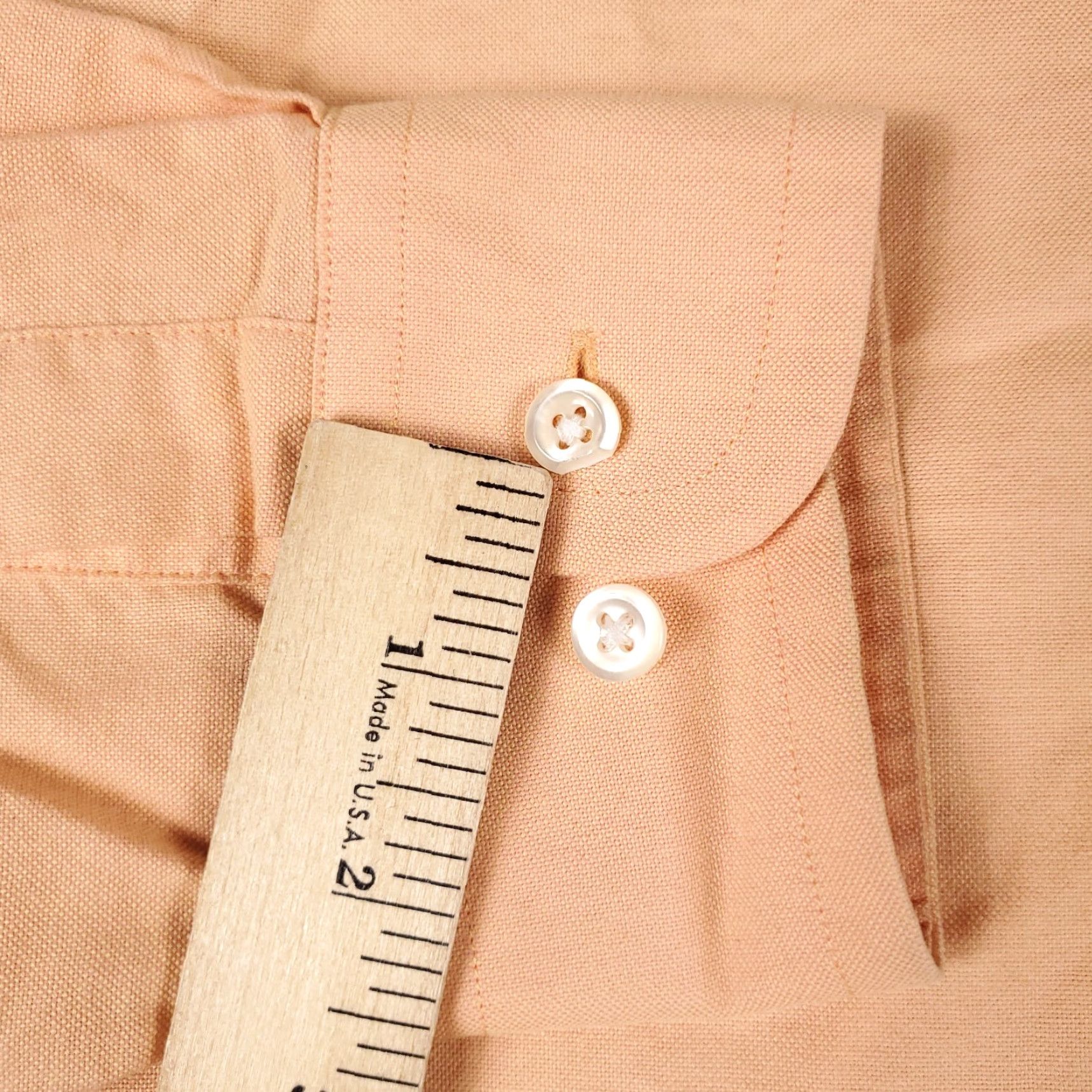 Nautica Nautica Dress Shirt Mens Size 15.5 Orange Button-Down Long Sleeve Formal Business Casual 100% Cotton Regular Mens Size 40R - 4 Thumbnail