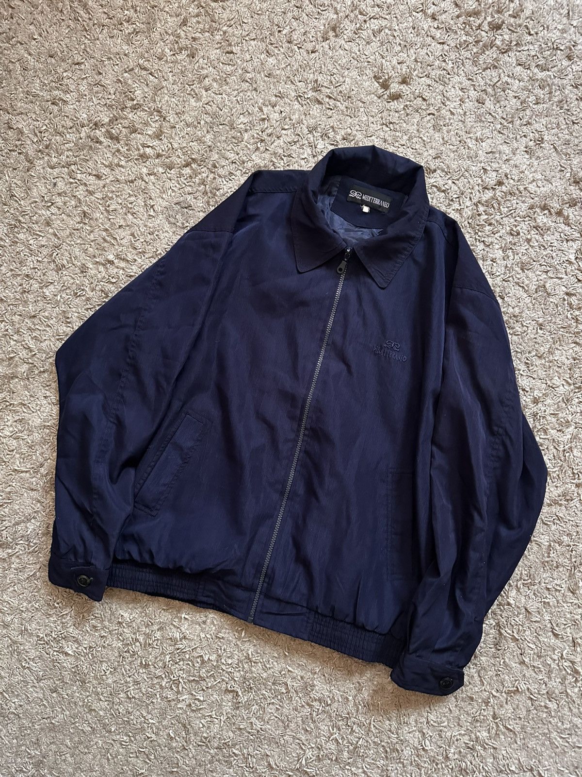 Vintage Vintage Mediterraneo Navy Blue Bomber Jacket Size L Size US L / EU 52-54 / 3 - 3 Thumbnail