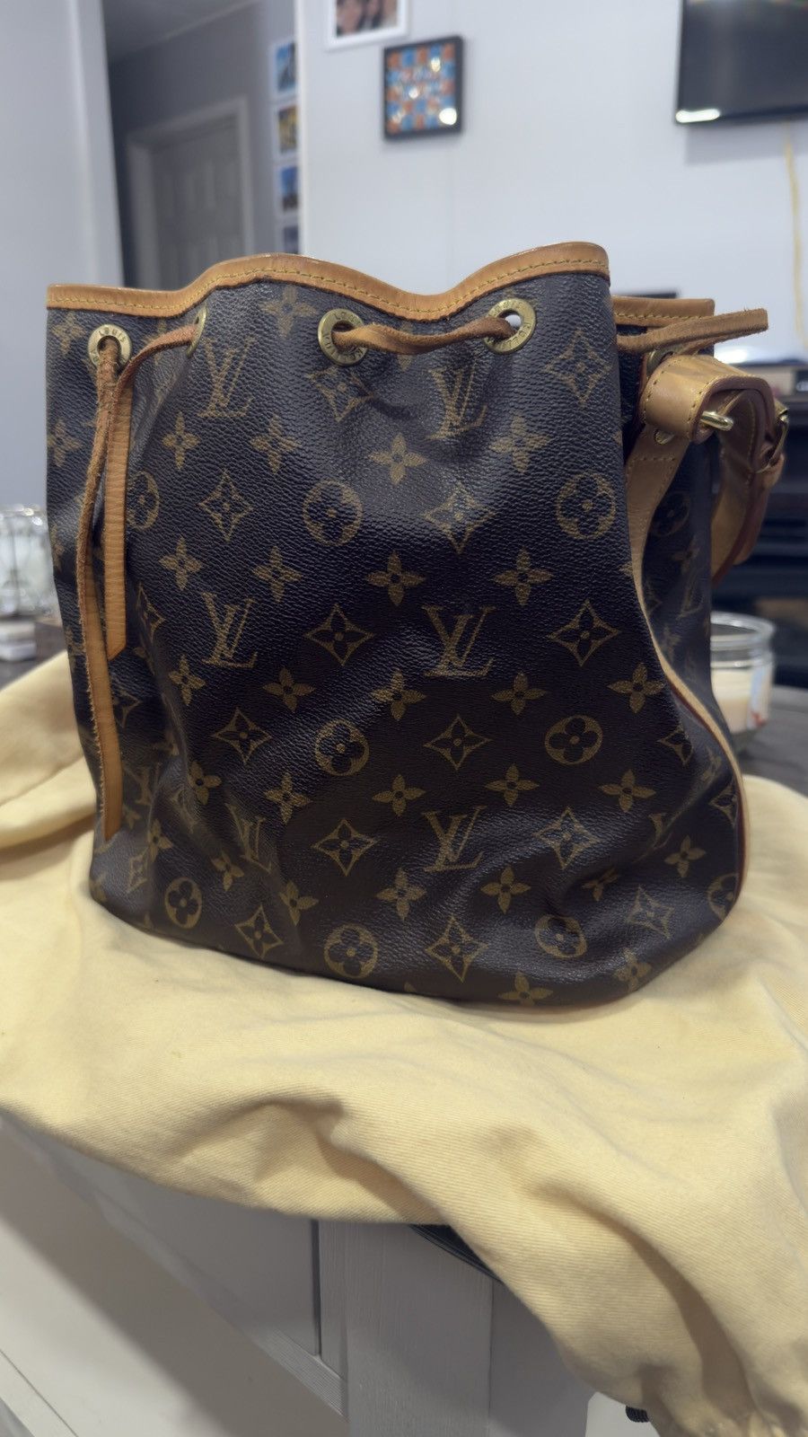 Louis Vuitton Louis Vuitton Noé Monogram Bucket Bag (Brown Leather Trim) Size ONE SIZE - 2 Thumbnail