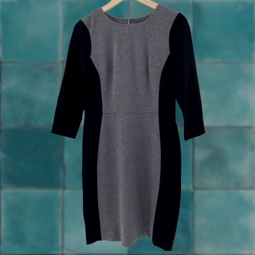 Talbots Talbots Women’s Black & Gray Color Block Career Sheath Dress 4P Size S / US 4 / IT 40 - 1 Thumbnail