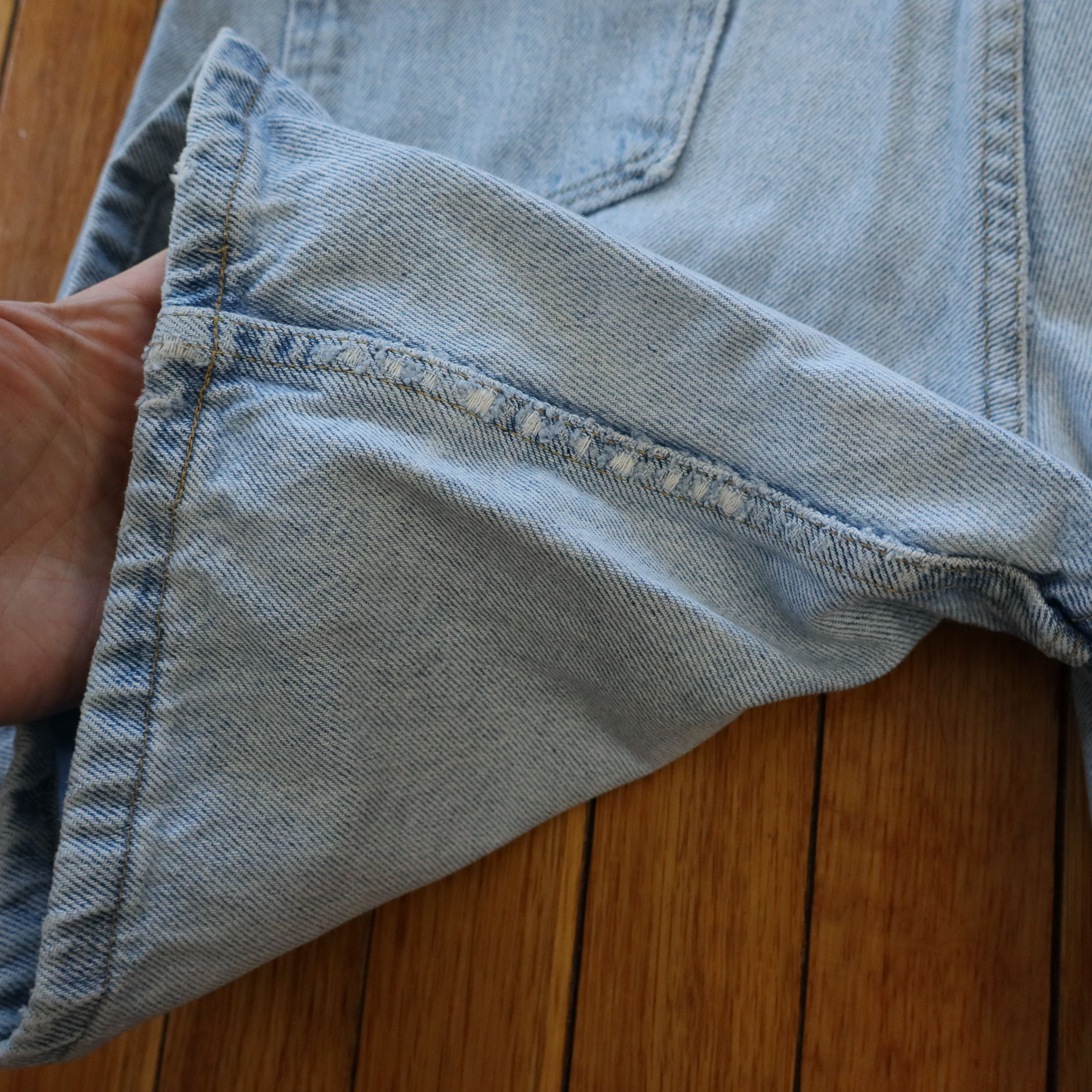 Carhartt × Levi's × Wrangler Vintage 90s Wrangler Light Wash Skater Denim Shorts Jorts 31 Size US 31 - 7 Thumbnail