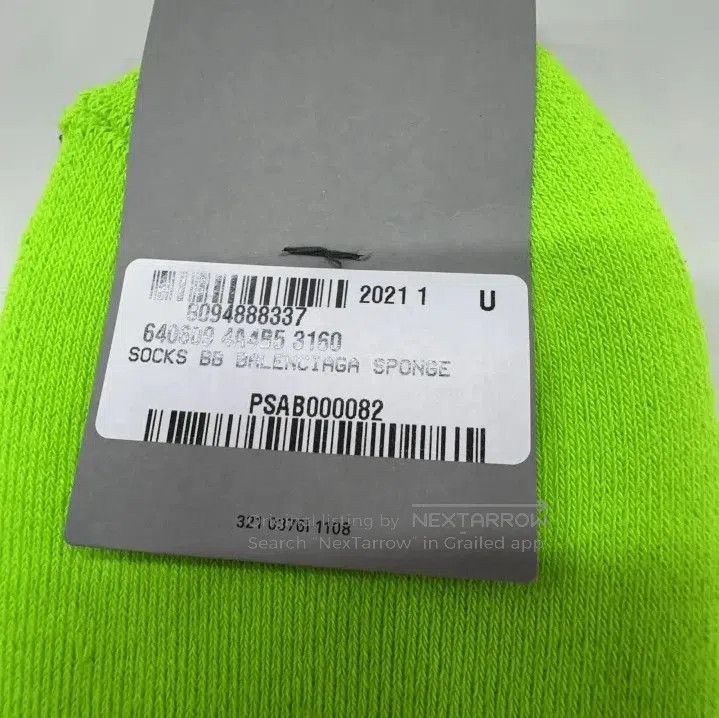 Balenciaga Balenciaga Green Logo Embroidered Knit Socks. Size ONE SIZE - 5 Thumbnail