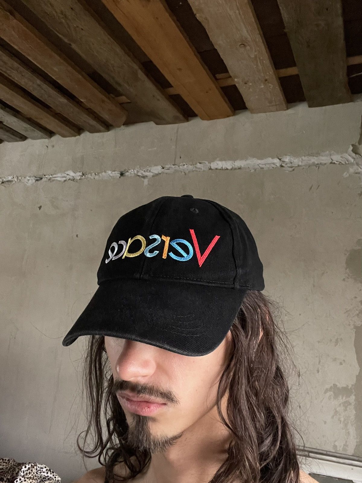 Designer × Versace Black Multicolor Big Logo Versace Cap Hat Size ONE SIZE - 2 Thumbnail